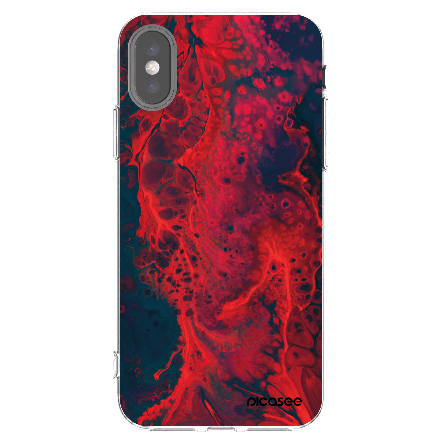 Picasee διαφανής θήκη σιλικόνης Apple iPhone X/XS - Organic red