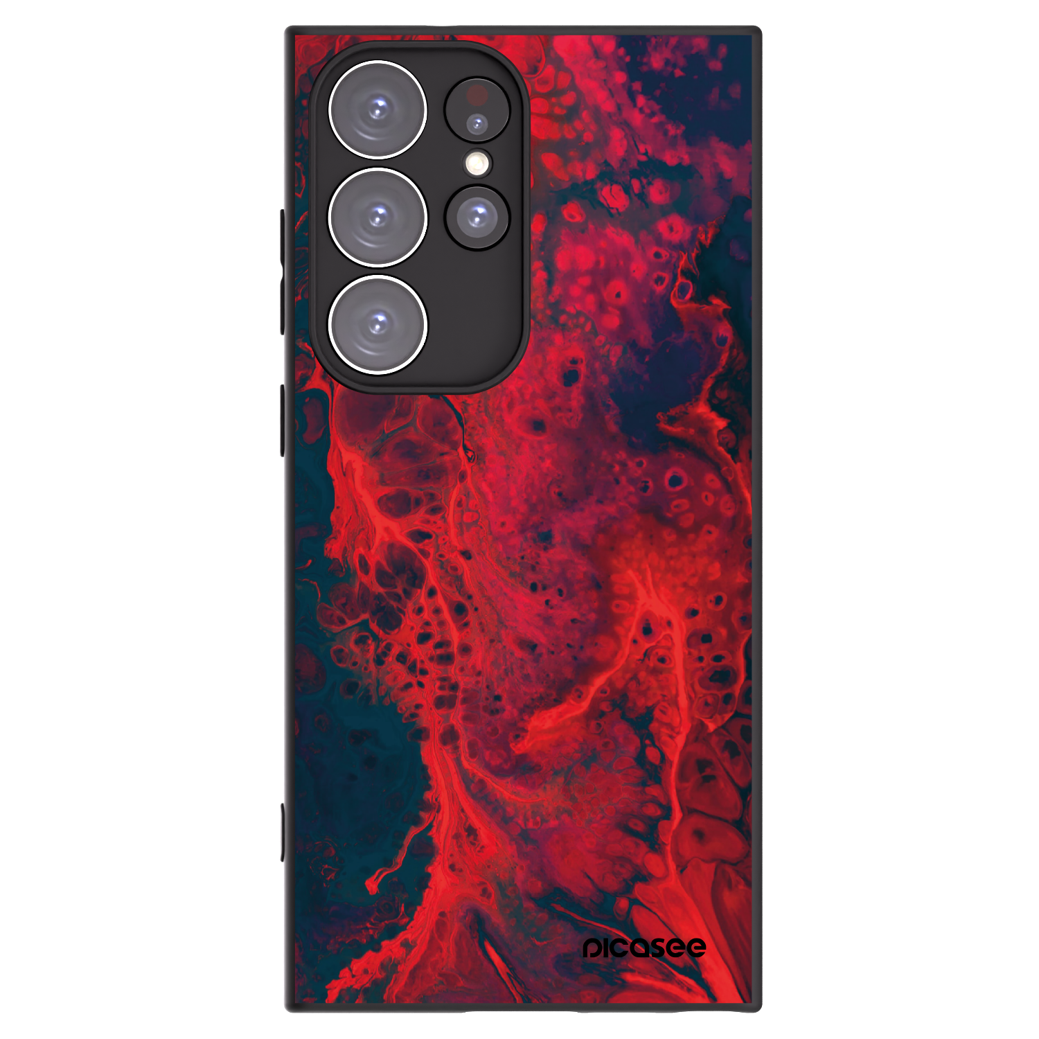 Picasee Μαύρη θήκη σιλικόνης για Samsung Galaxy S23 Ultra 5G - Organic red