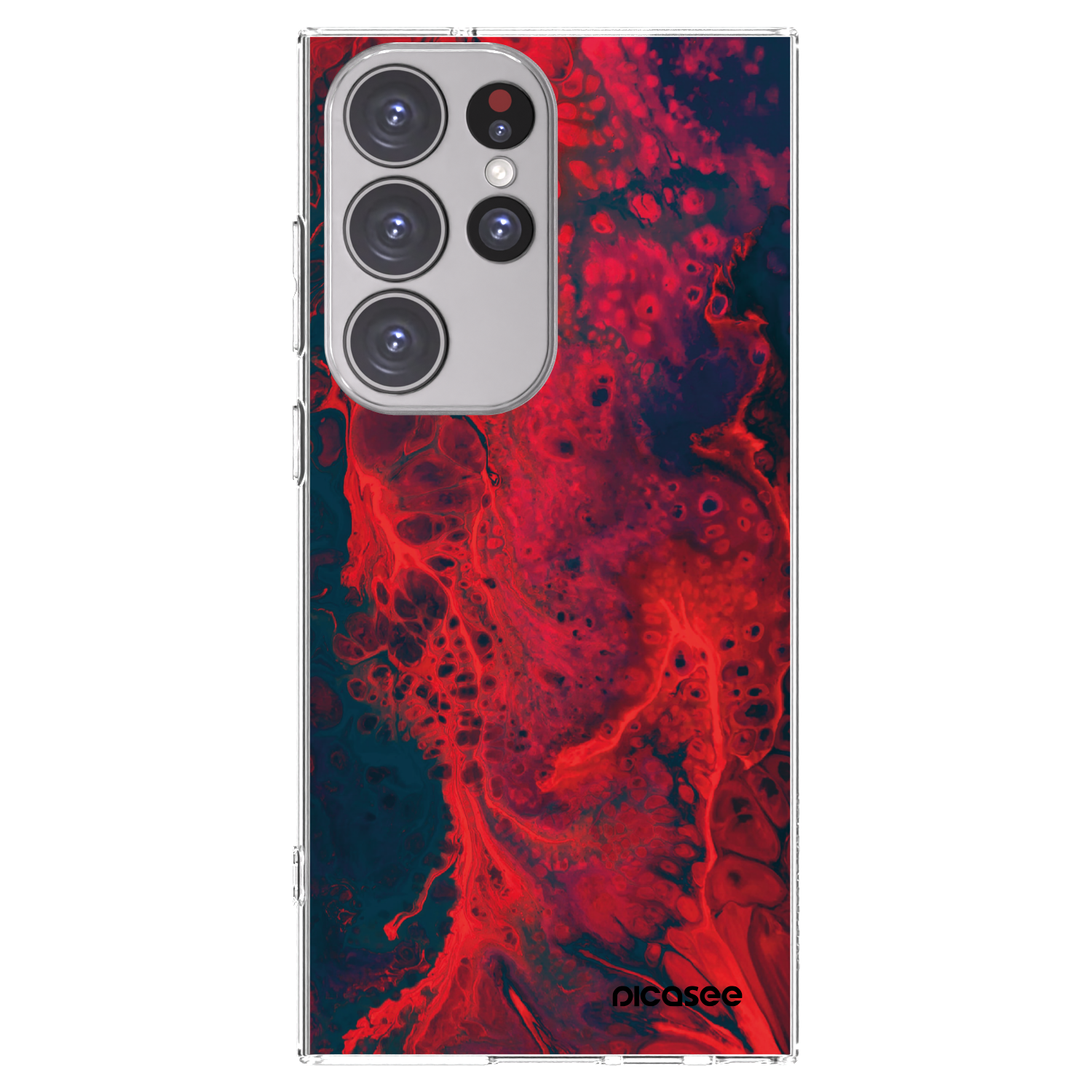 Picasee διαφανής θήκη σιλικόνης Samsung Galaxy S23 Ultra 5G - Organic red
