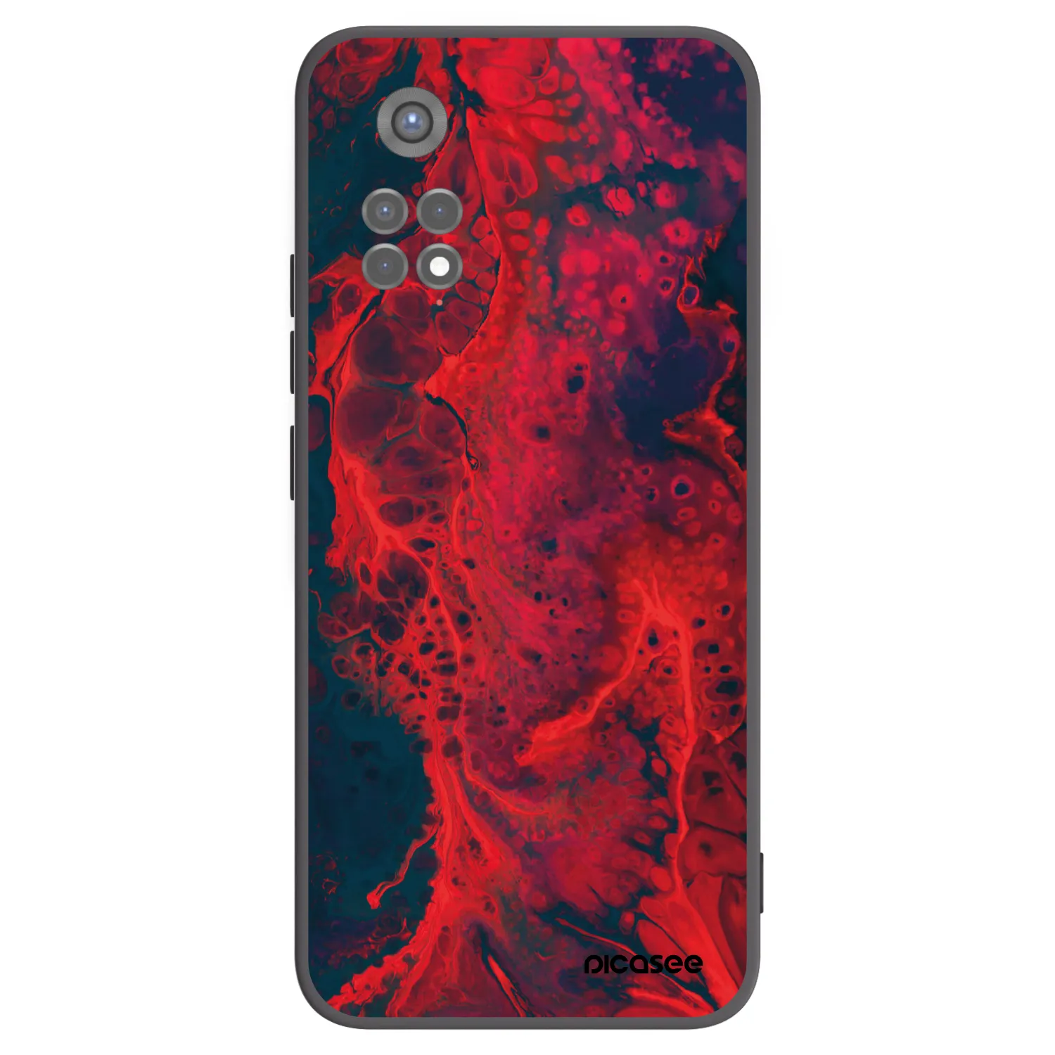 Picasee Μαύρη θήκη σιλικόνης για Xiaomi Redmi Note 11S 5G - Organic red
