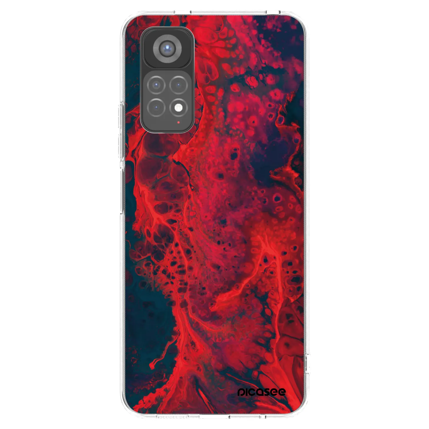 Picasee διαφανής θήκη σιλικόνης Xiaomi Redmi Note 11S 5G - Organic red