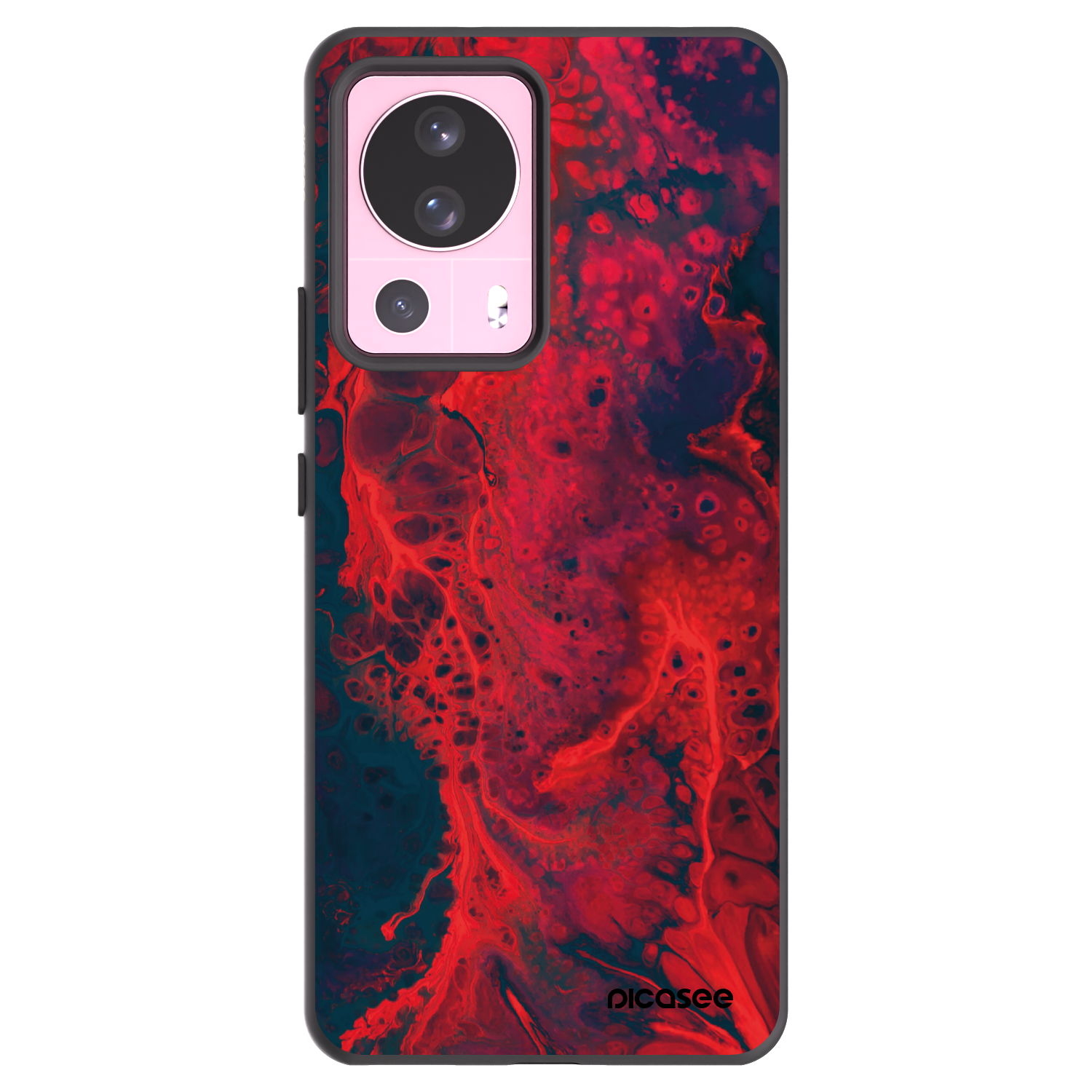 Picasee Μαύρη θήκη σιλικόνης για Xiaomi 13 Lite - Organic red