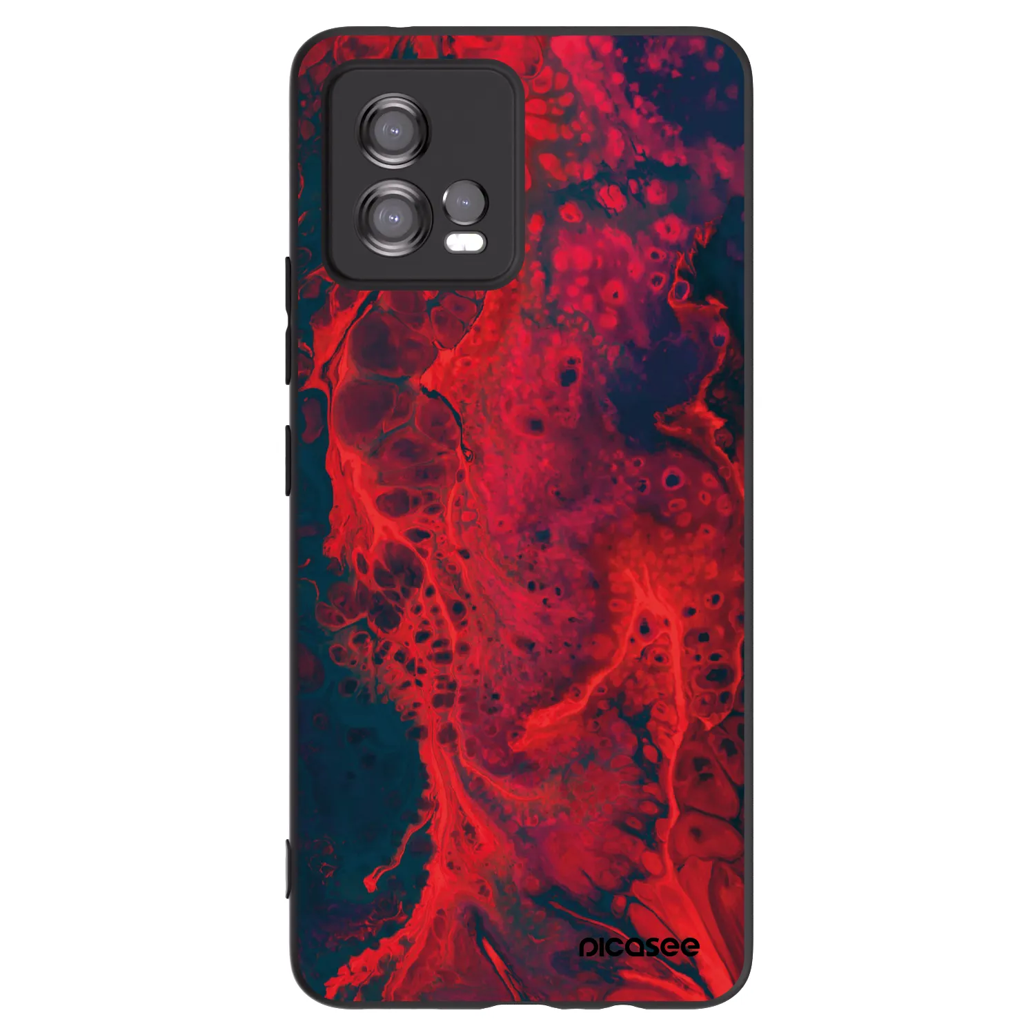 Picasee Μαύρη θήκη σιλικόνης για Motorola Moto G72 - Organic red
