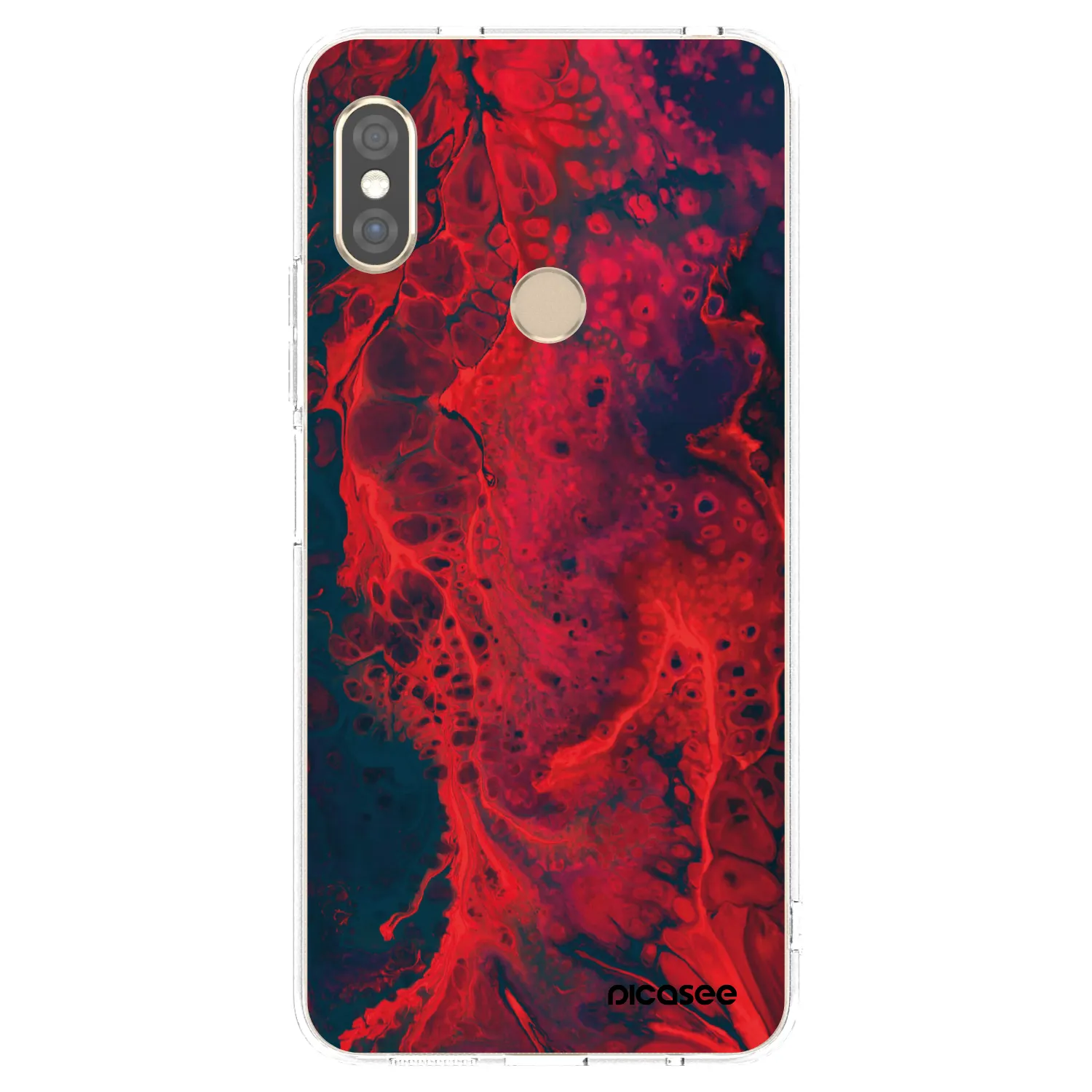 Picasee διαφανής θήκη σιλικόνης Xiaomi Redmi Note 5 Global - Organic red