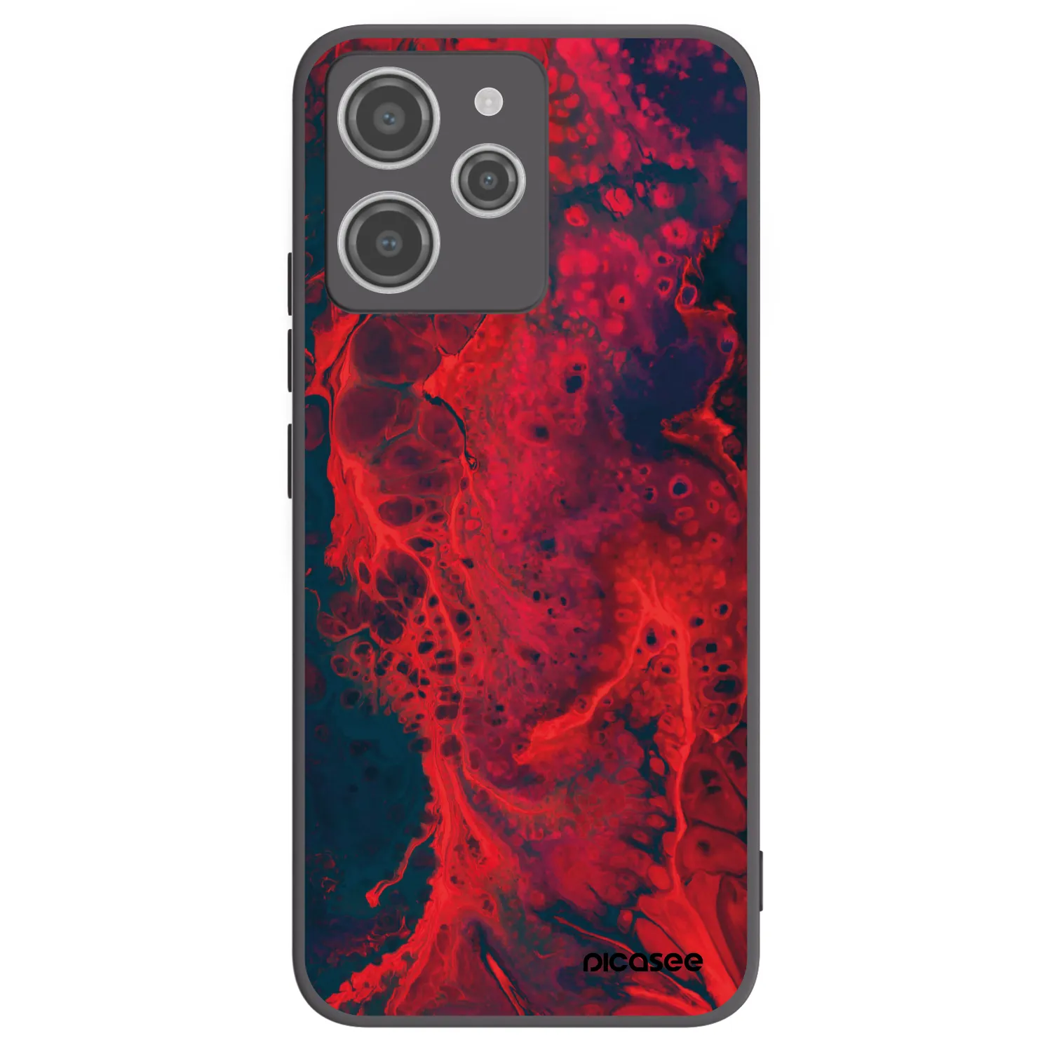 Picasee Μαύρη θήκη σιλικόνης για Xiaomi Redmi 12 4G - Organic red