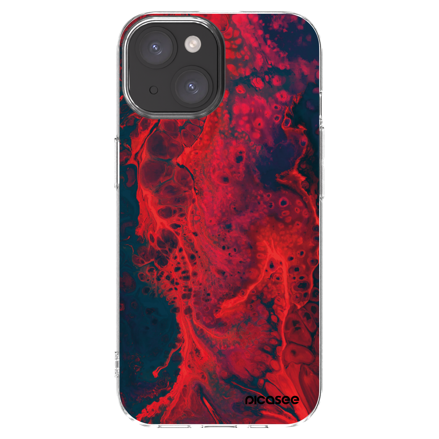 Picasee διαφανής θήκη σιλικόνης Apple iPhone 15 - Organic red