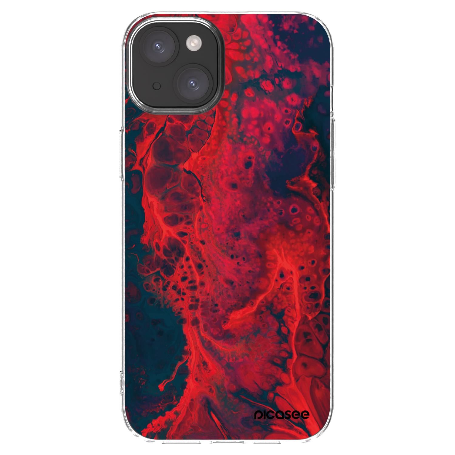Picasee διαφανής θήκη σιλικόνης Apple iPhone 15 Plus - Organic red