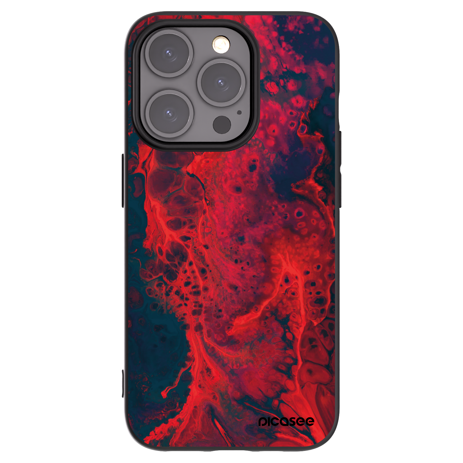 Picasee Μαύρη θήκη σιλικόνης για Apple iPhone 15 Pro - Organic red