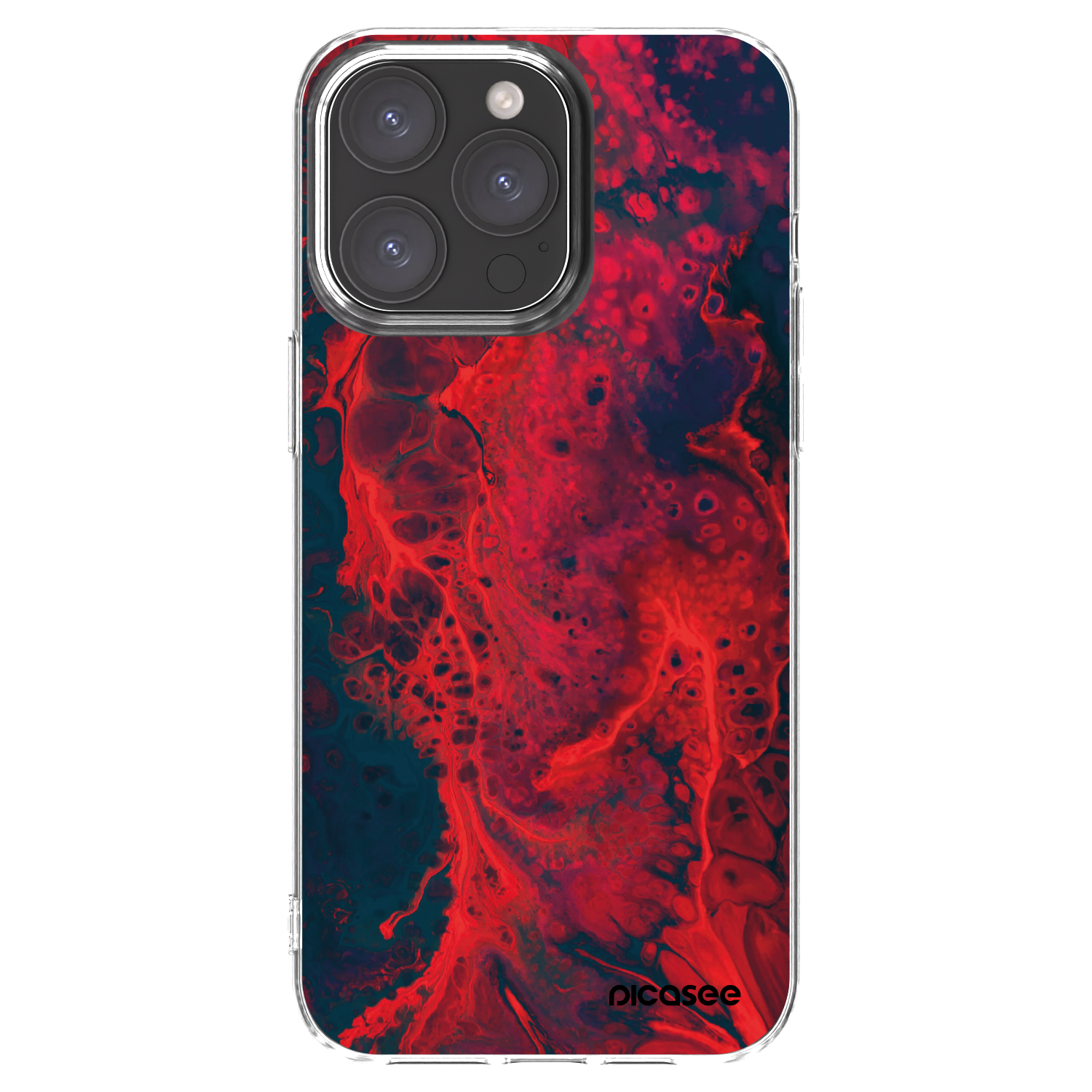 Picasee διαφανής θήκη σιλικόνης Apple iPhone 15 Pro Max - Organic red