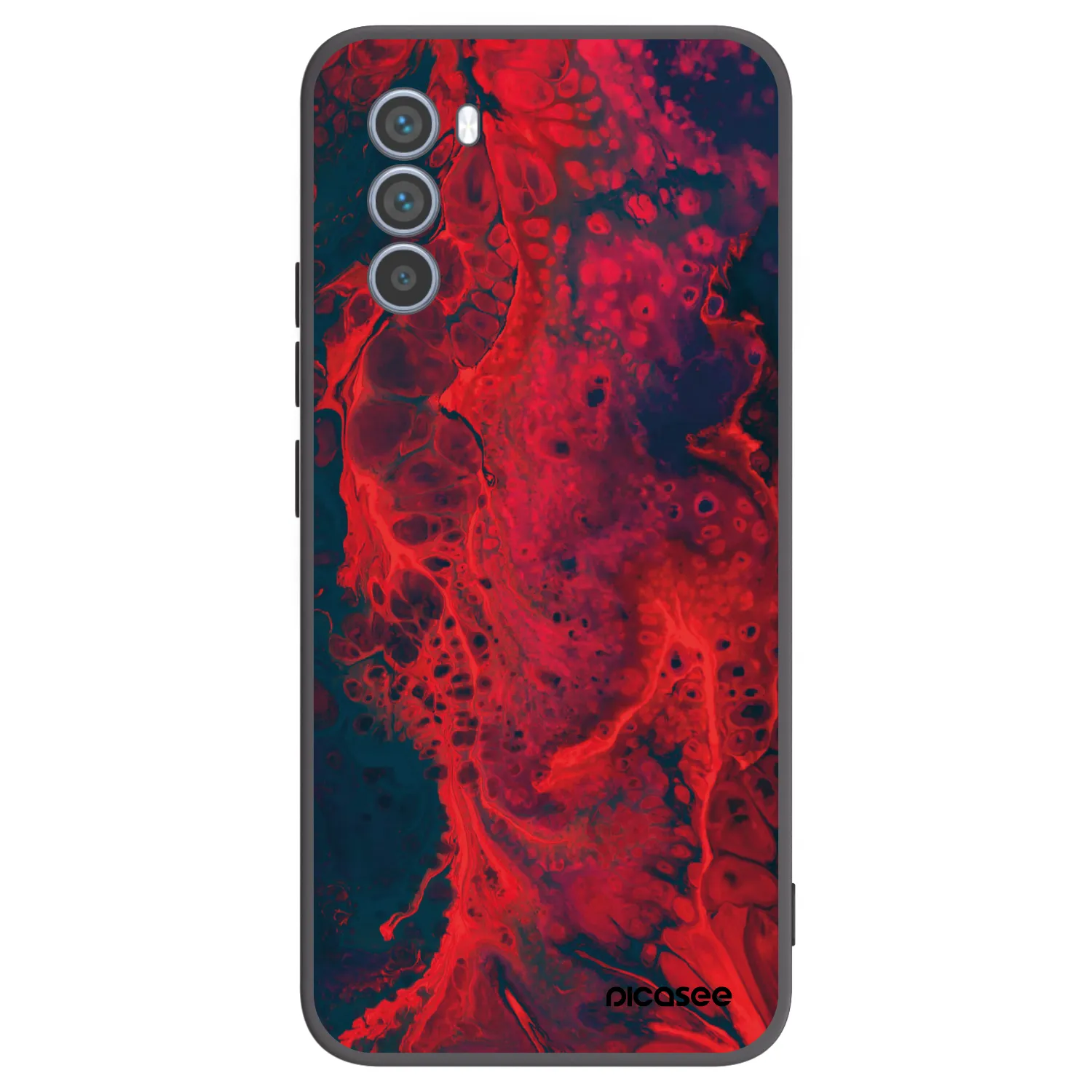 Picasee Μαύρη θήκη σιλικόνης για Motorola Moto G62 - Organic red