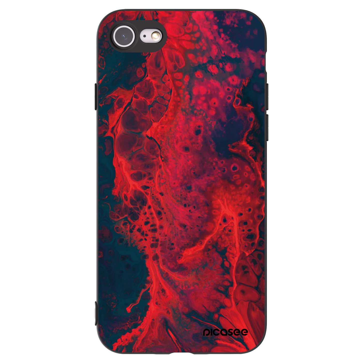 Picasee Μαύρη θήκη σιλικόνης για Apple iPhone 7 - Organic red