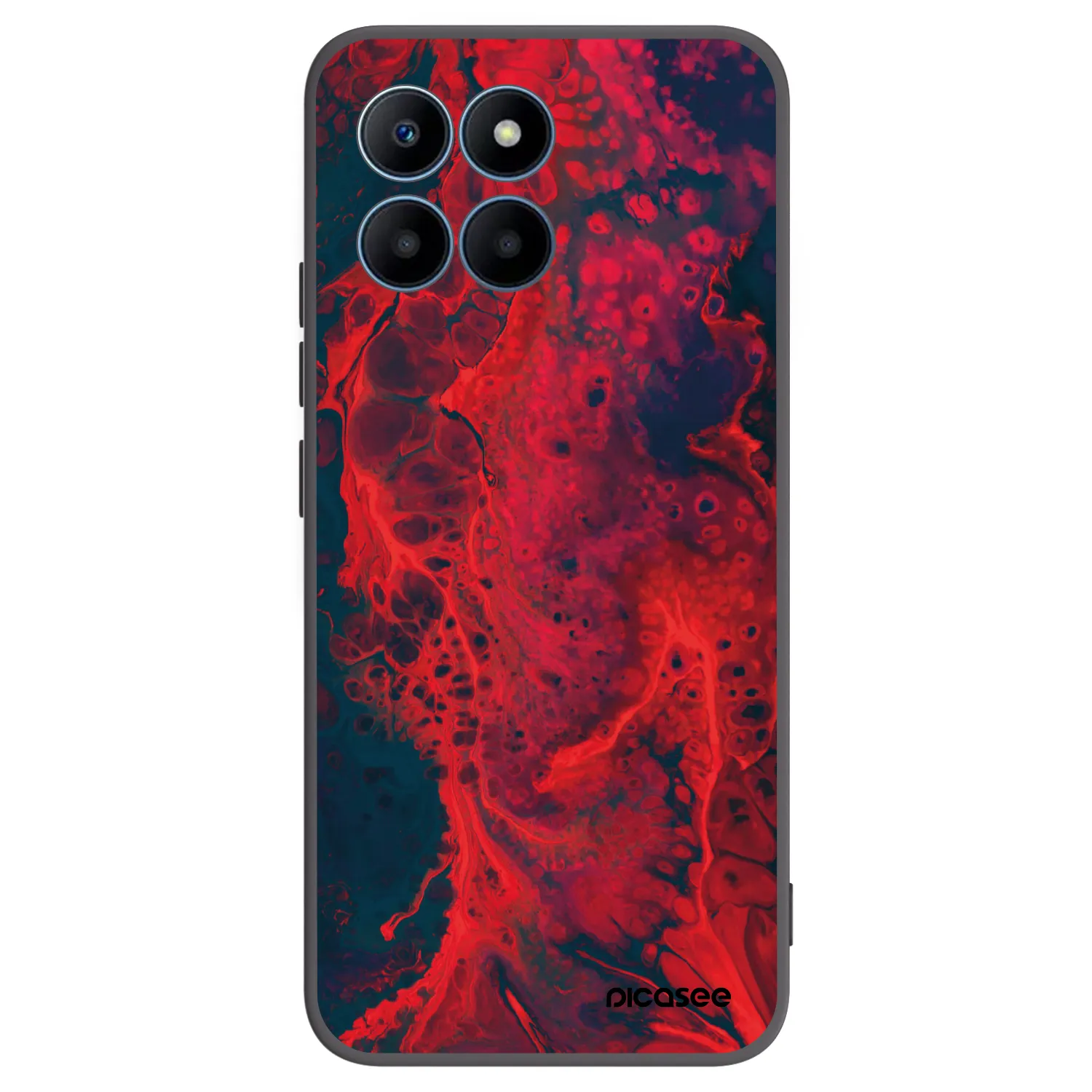 Picasee Μαύρη θήκη σιλικόνης για Honor 70 Lite - Organic red