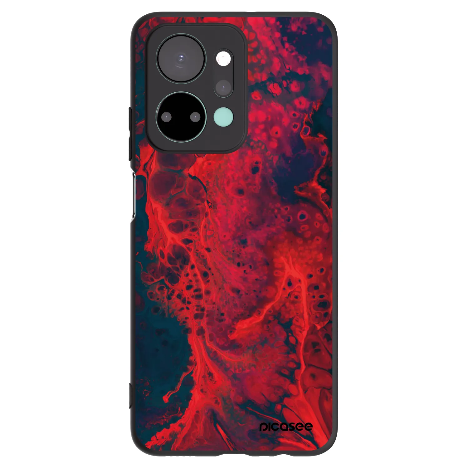 Picasee Μαύρη θήκη σιλικόνης για Honor X7a - Organic red