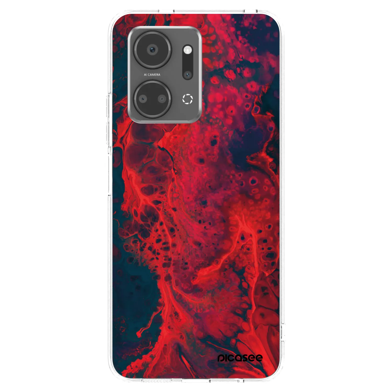 Picasee διαφανής θήκη σιλικόνης Honor X7a - Organic red