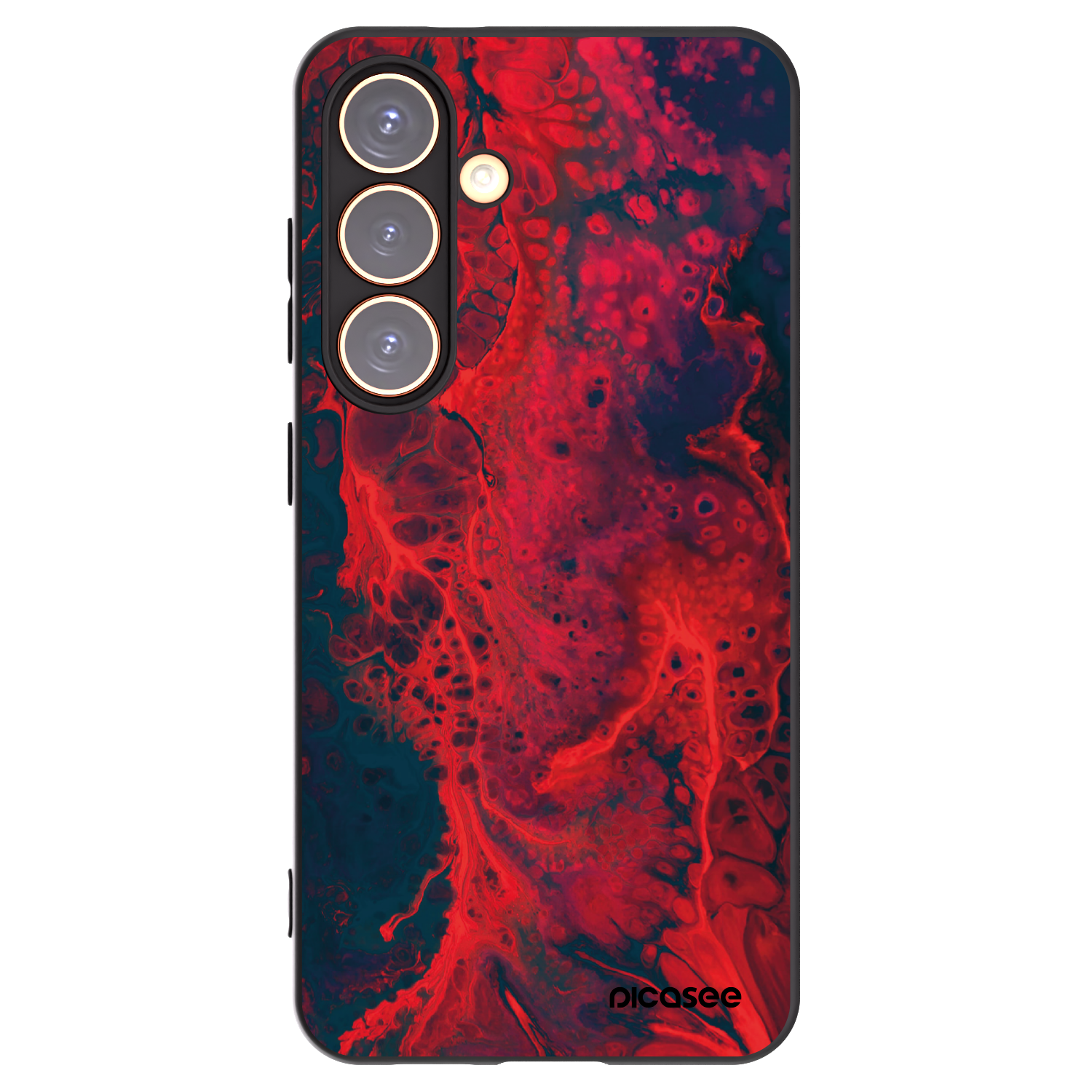 Picasee Μαύρη θήκη σιλικόνης για Samsung Galaxy S24 S921B 5G - Organic red