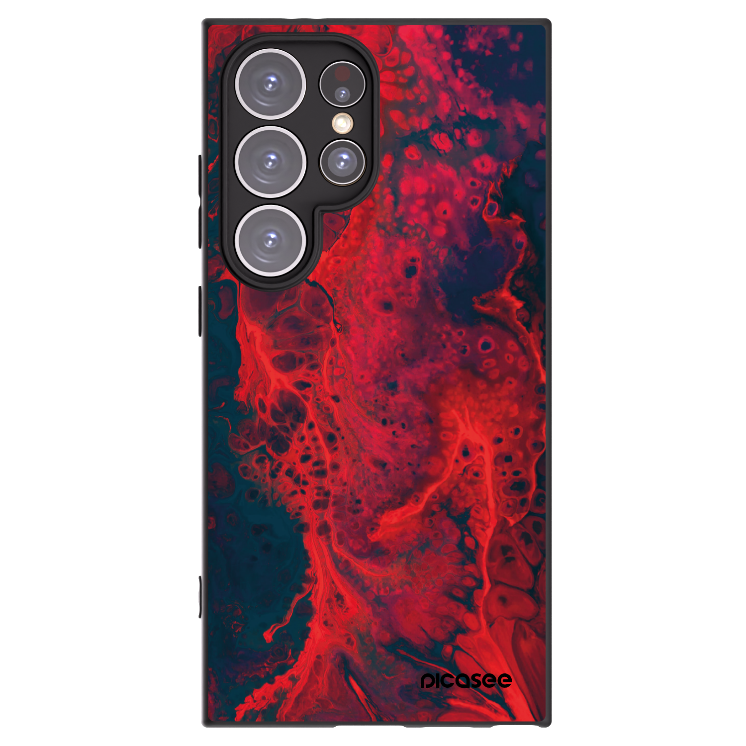 Picasee Μαύρη θήκη σιλικόνης για Samsung Galaxy S24 Ultra S928B 5G - Organic red