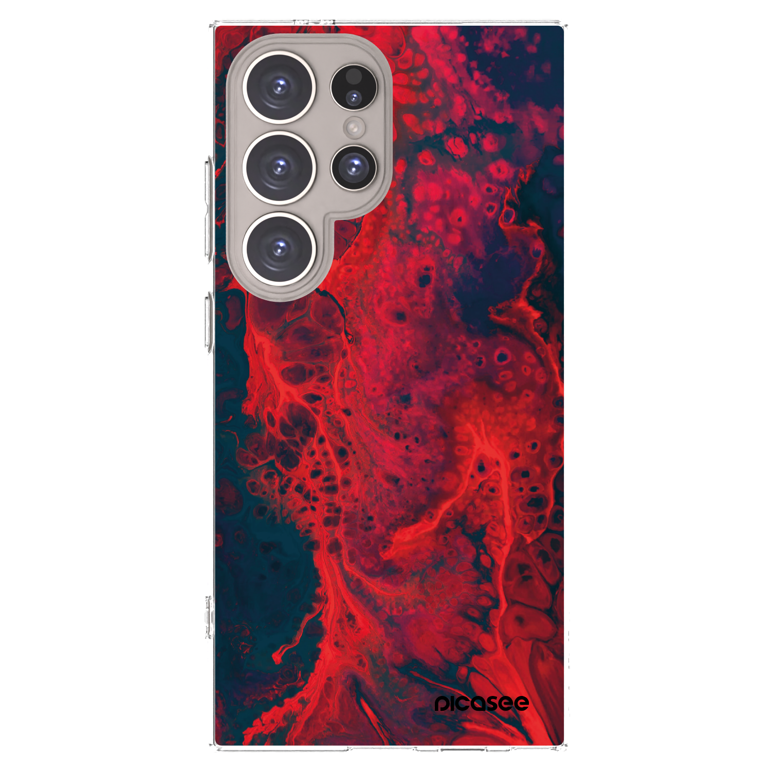 Picasee διαφανής θήκη σιλικόνης Samsung Galaxy S24 Ultra S928B 5G - Organic red