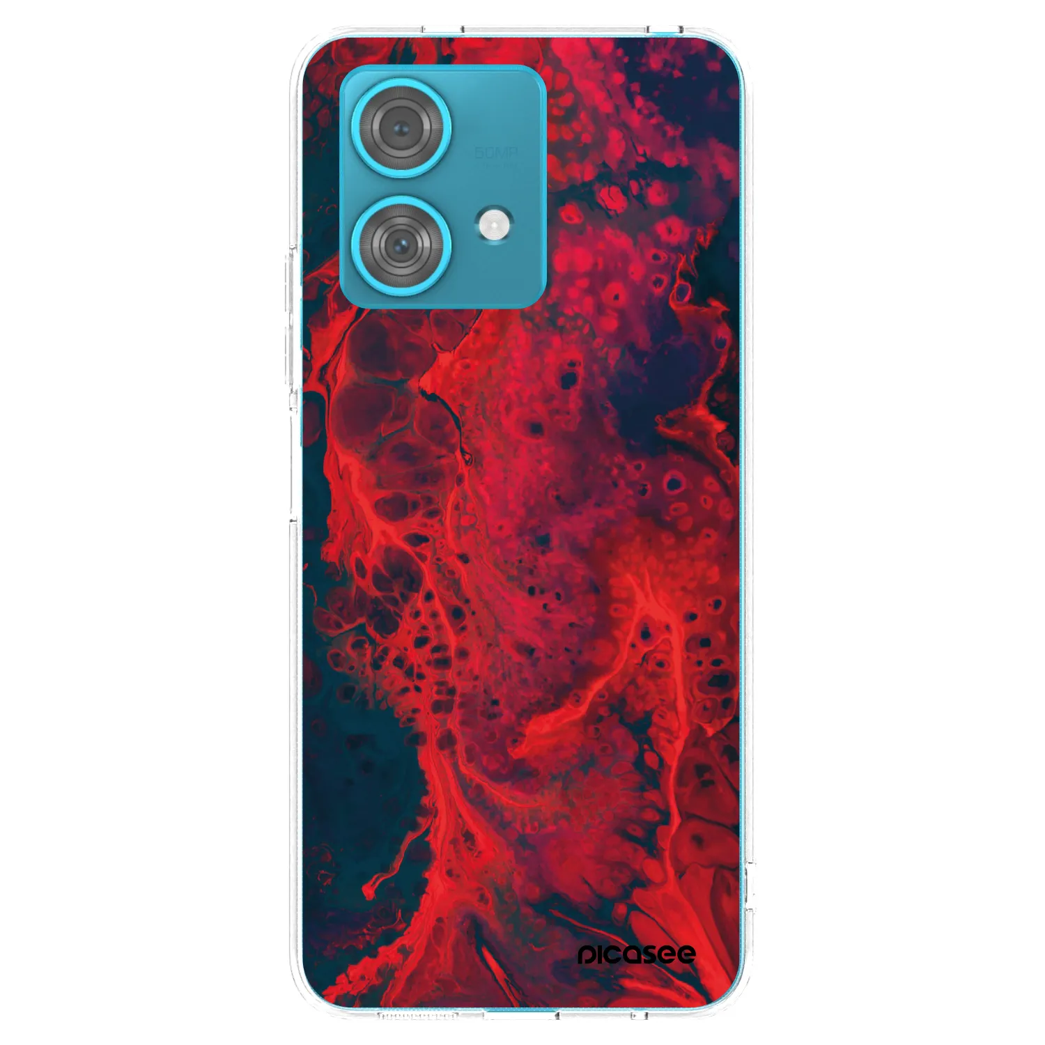 Picasee διαφανής θήκη σιλικόνης Motorola Edge 40 Neo - Organic red