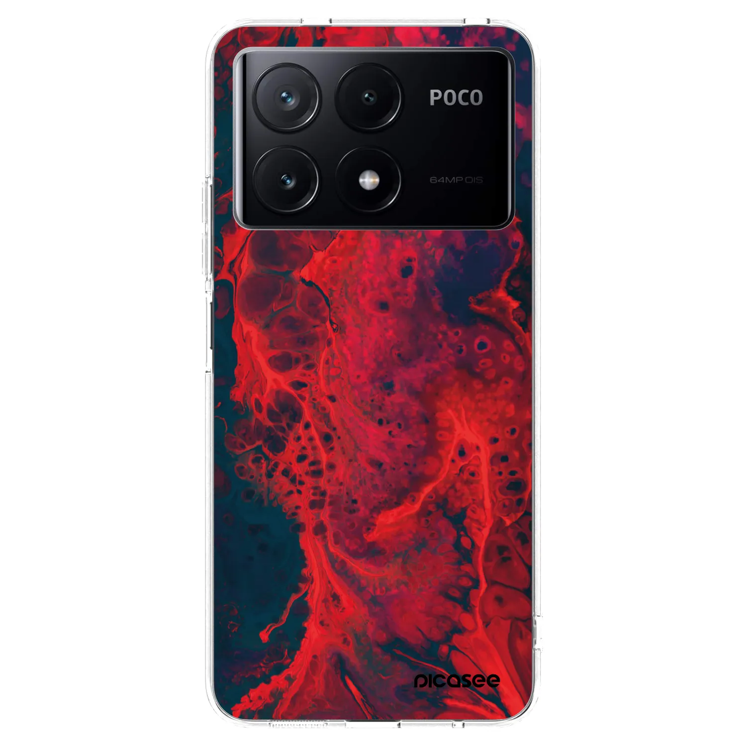 Picasee διαφανής θήκη σιλικόνης Xiaomi Poco X6 Pro - Organic red