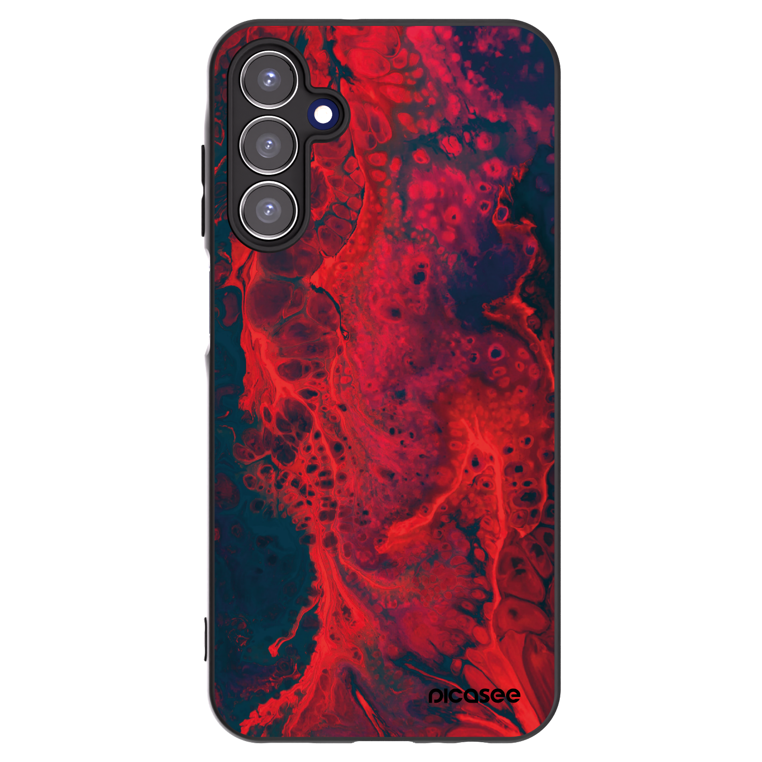 Picasee Μαύρη θήκη σιλικόνης για Samsung Galaxy A15 A155F 4G - Organic red