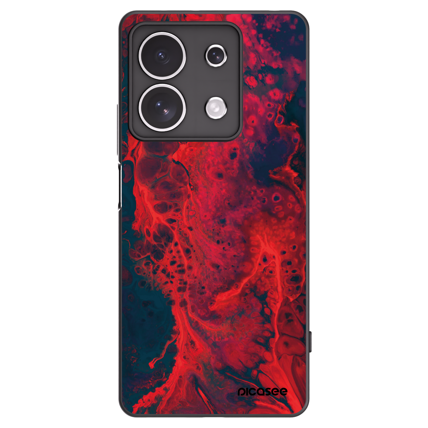 Picasee Μαύρη θήκη σιλικόνης για Xiaomi Redmi Note 13 4G - Organic red