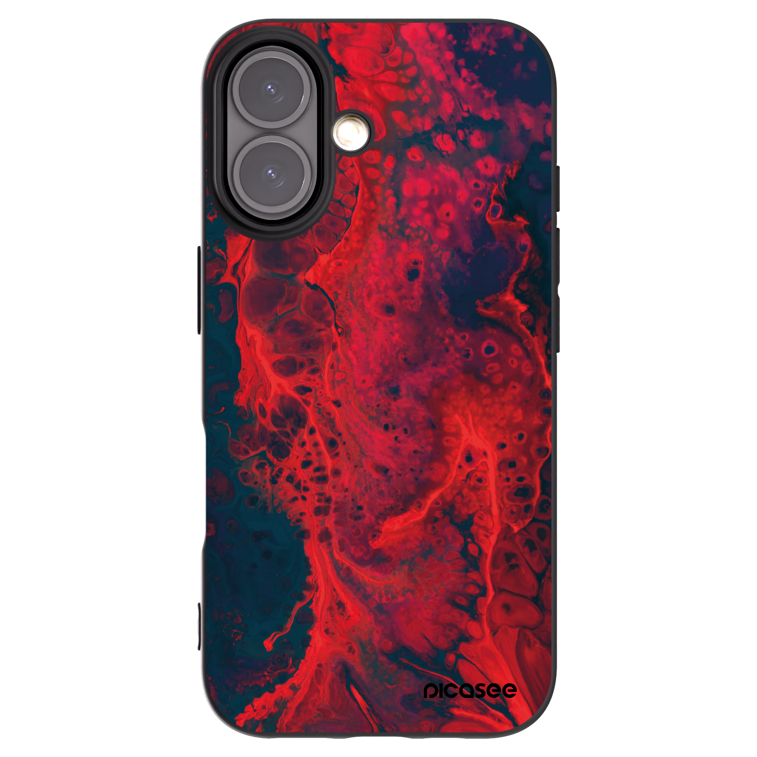 Picasee Μαύρη θήκη σιλικόνης για Apple iPhone 16 - Organic red