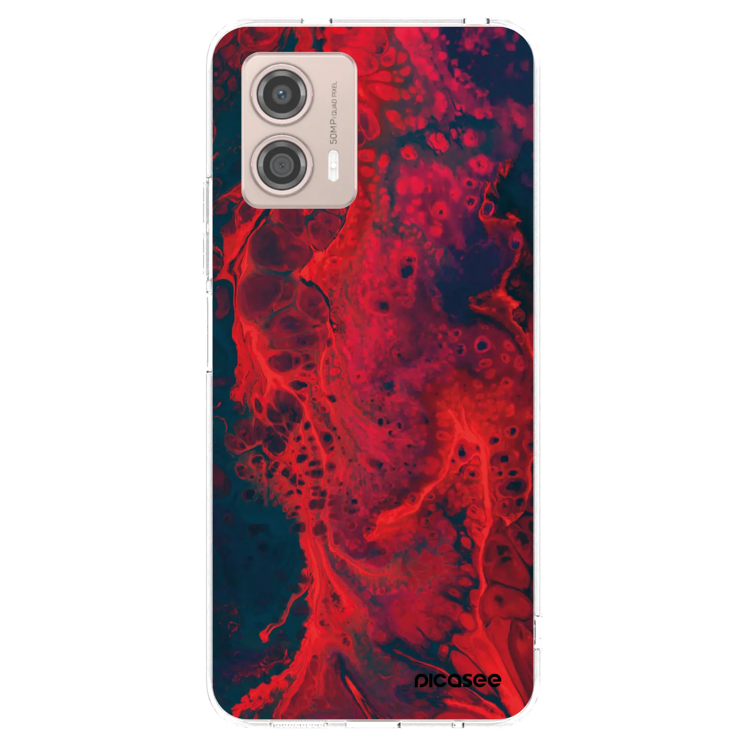 Picasee διαφανής θήκη σιλικόνης Motorola Moto G53 5G - Organic red