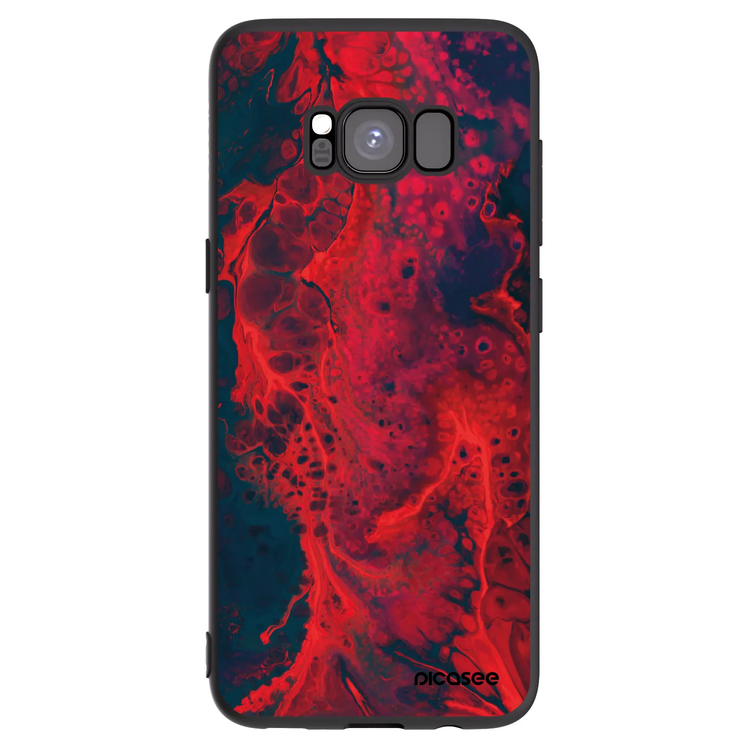 Picasee Μαύρη θήκη σιλικόνης για Samsung Galaxy S8 G950F - Organic red