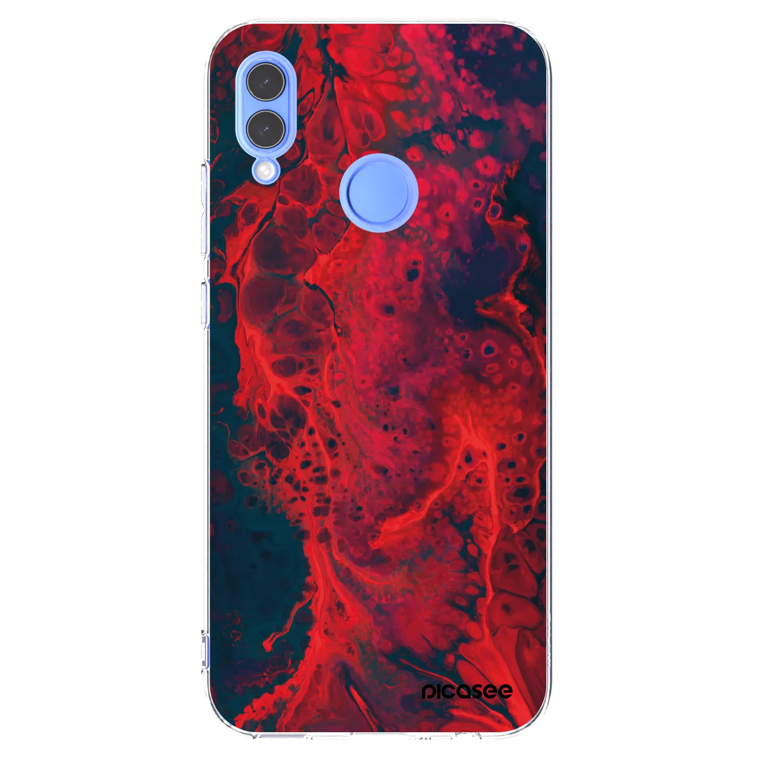 Picasee διαφανής θήκη σιλικόνης Honor 10 Lite - Organic red