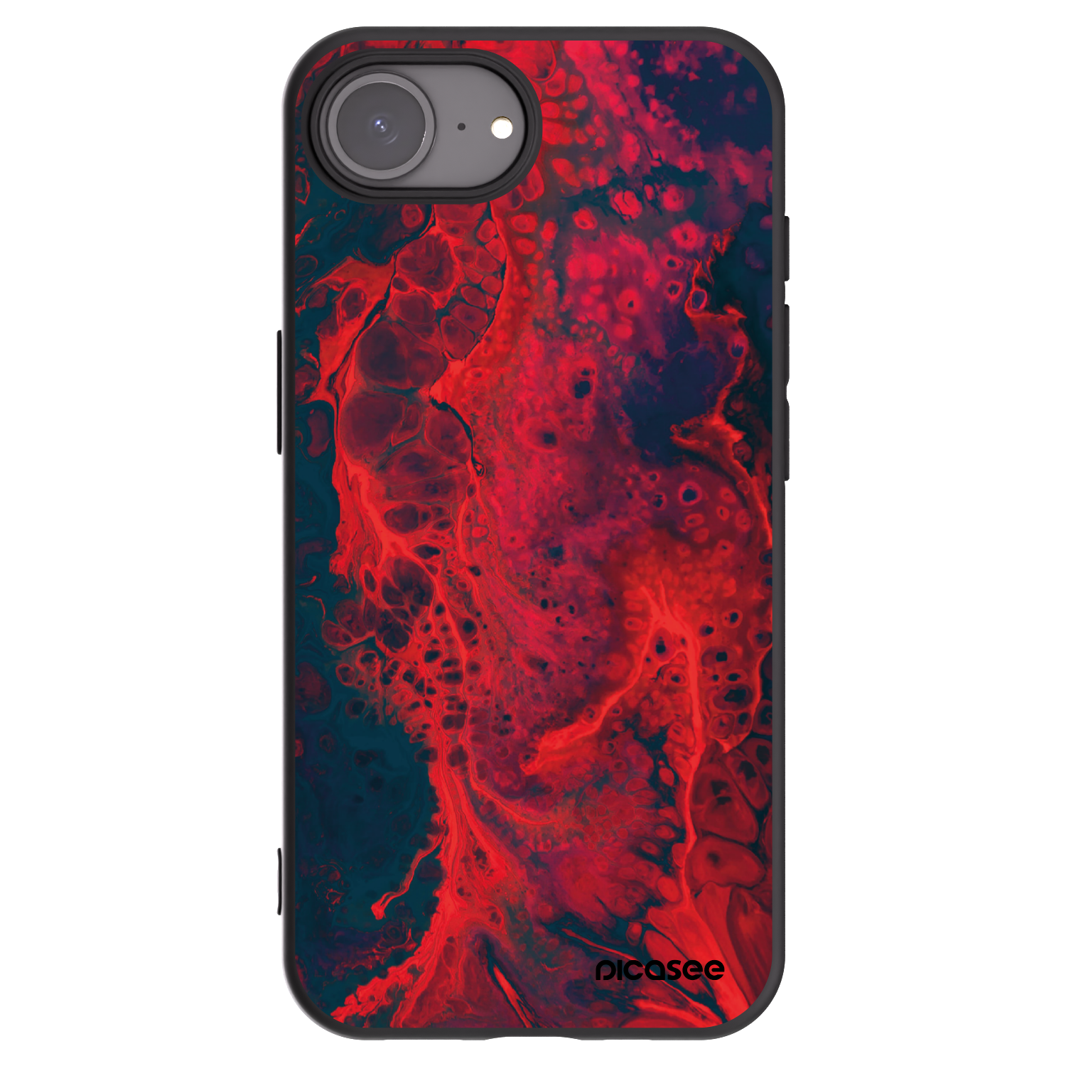 Picasee Μαύρη θήκη σιλικόνης για Apple iPhone 16e - Organic red