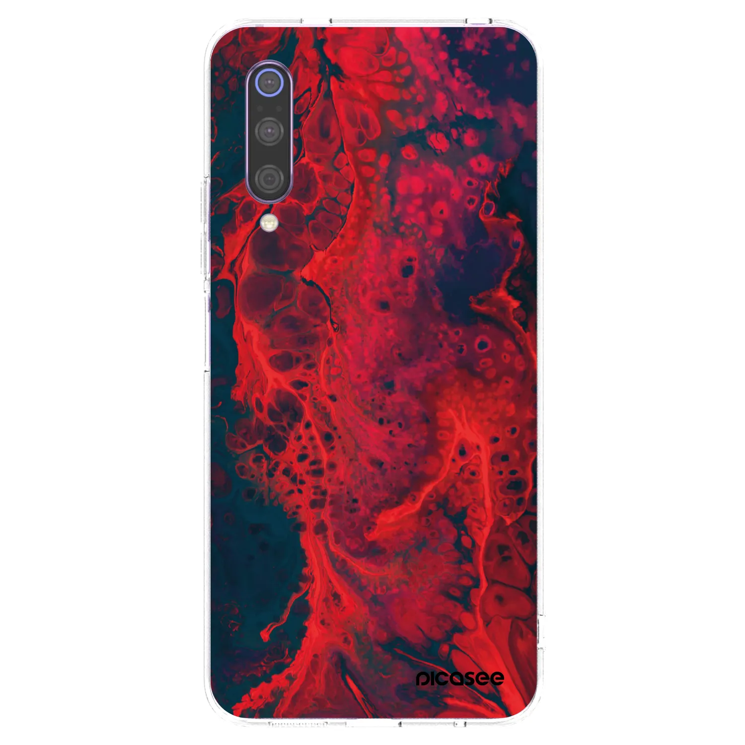 Picasee διαφανής θήκη σιλικόνης Xiaomi Mi 9 - Organic red
