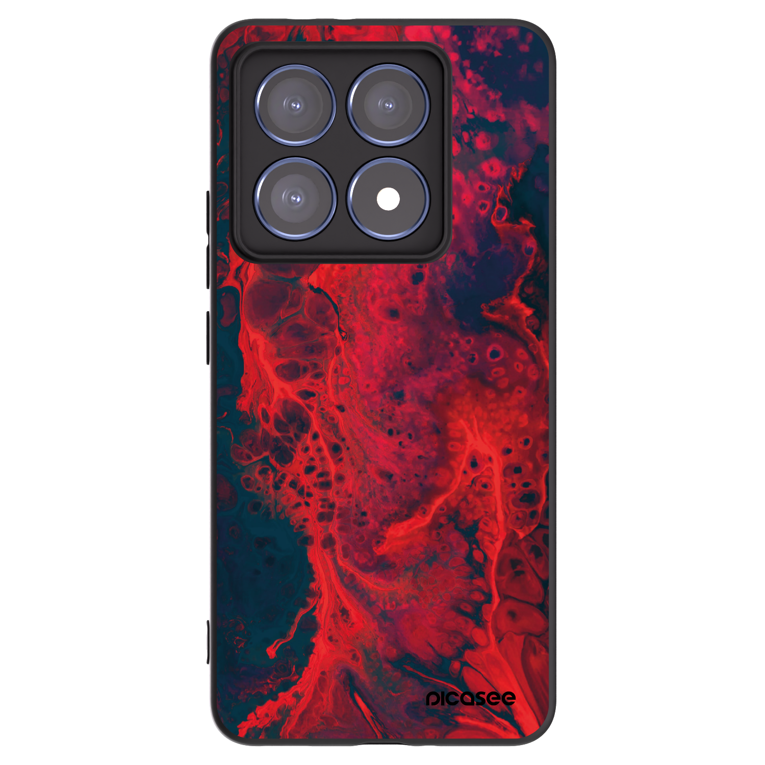 Picasee Μαύρη θήκη σιλικόνης για Xiaomi 14T Pro - Organic red