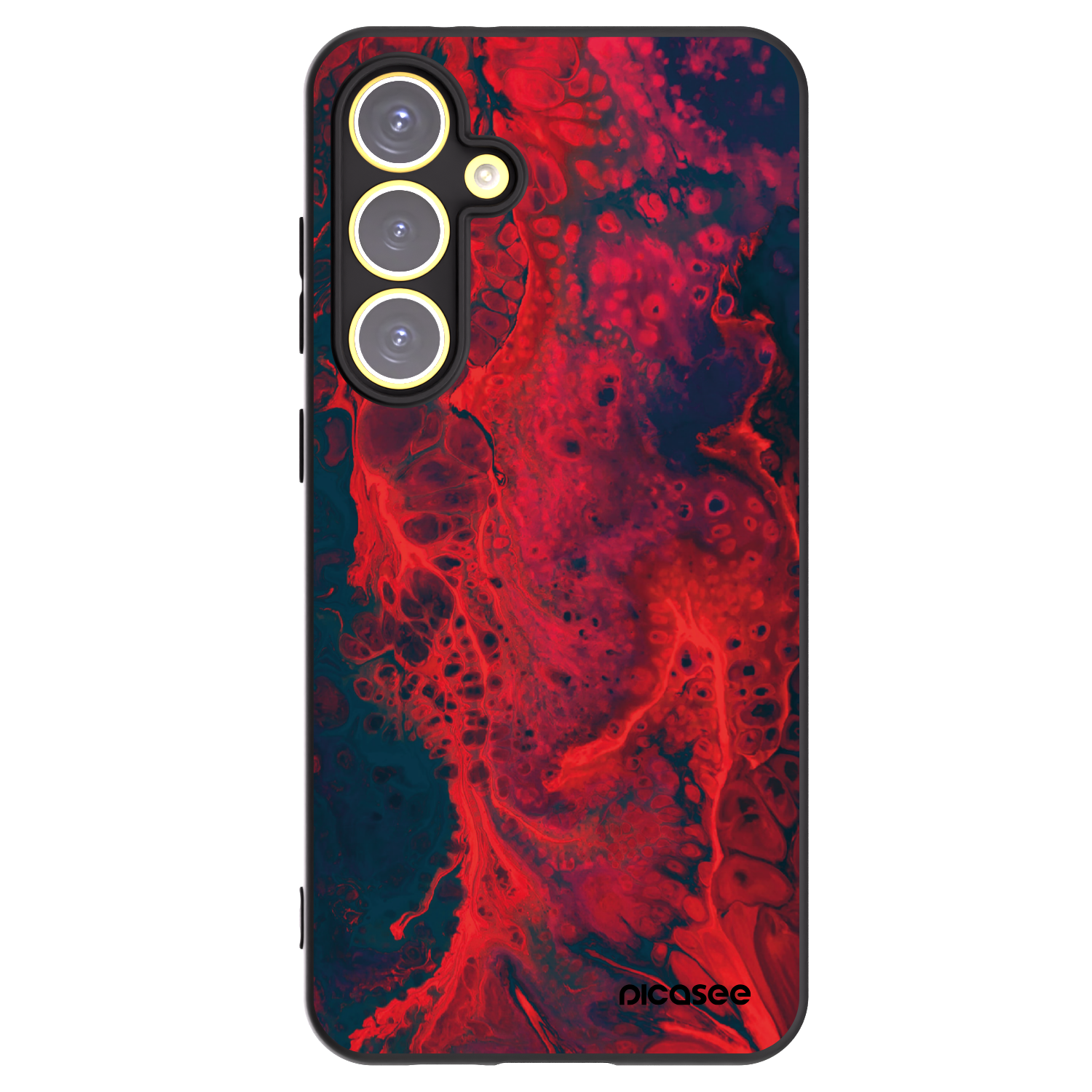 Picasee Μαύρη θήκη σιλικόνης για Samsung Galaxy S24 FE S721B - Organic red