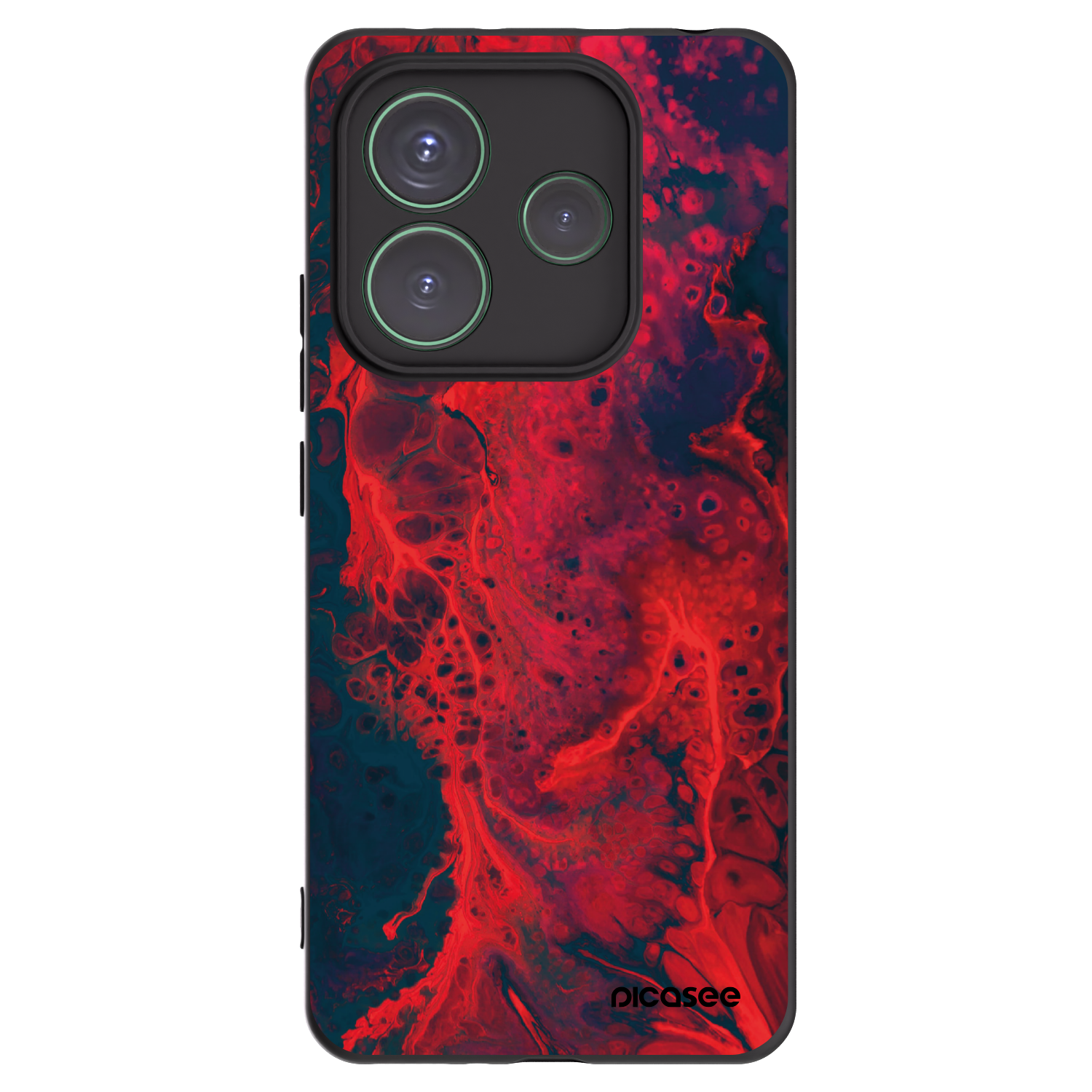 Picasee Μαύρη θήκη σιλικόνης για Xiaomi Redmi Note 14 5G - Organic red