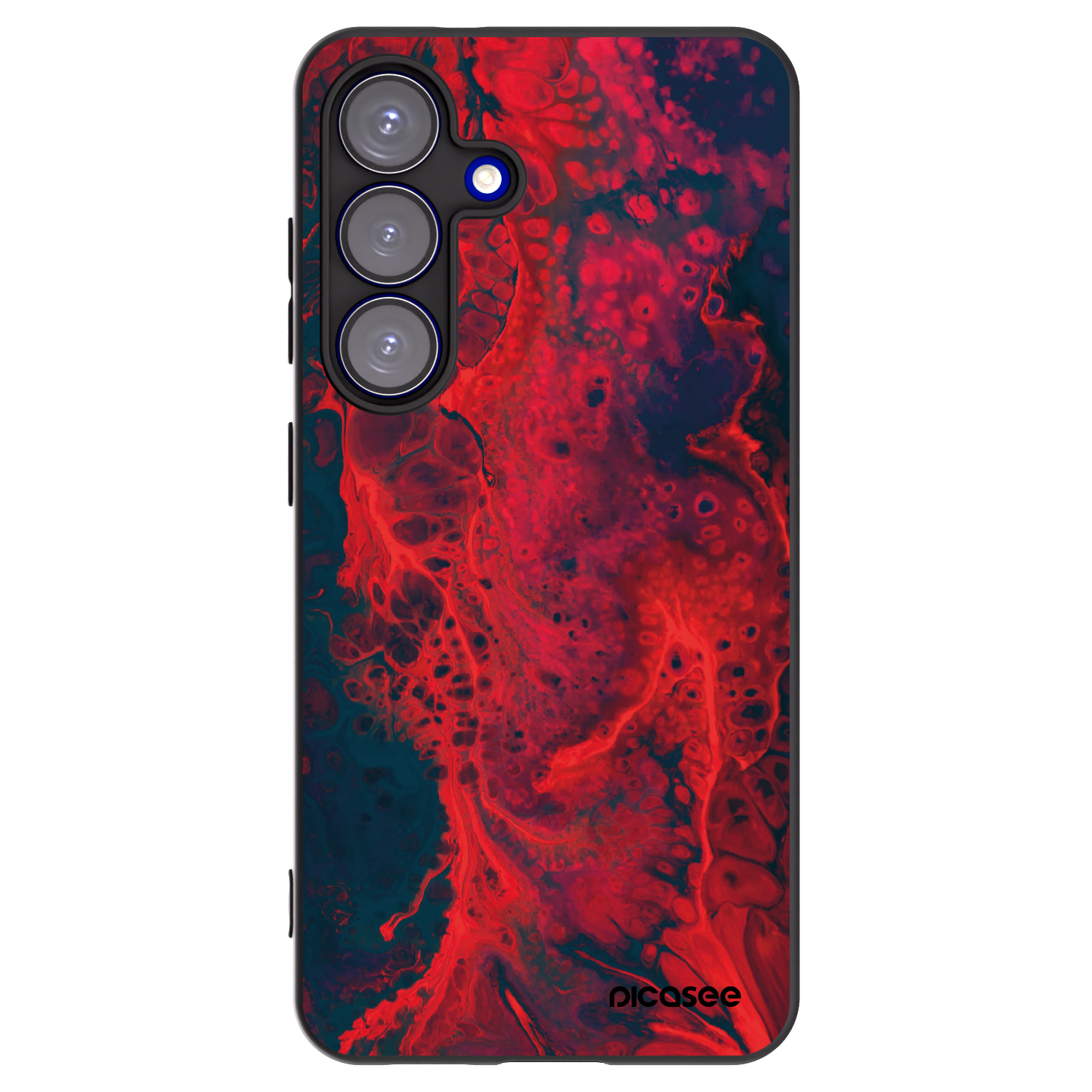 Picasee Μαύρη θήκη σιλικόνης για Samsung Galaxy S25 5G - Organic red