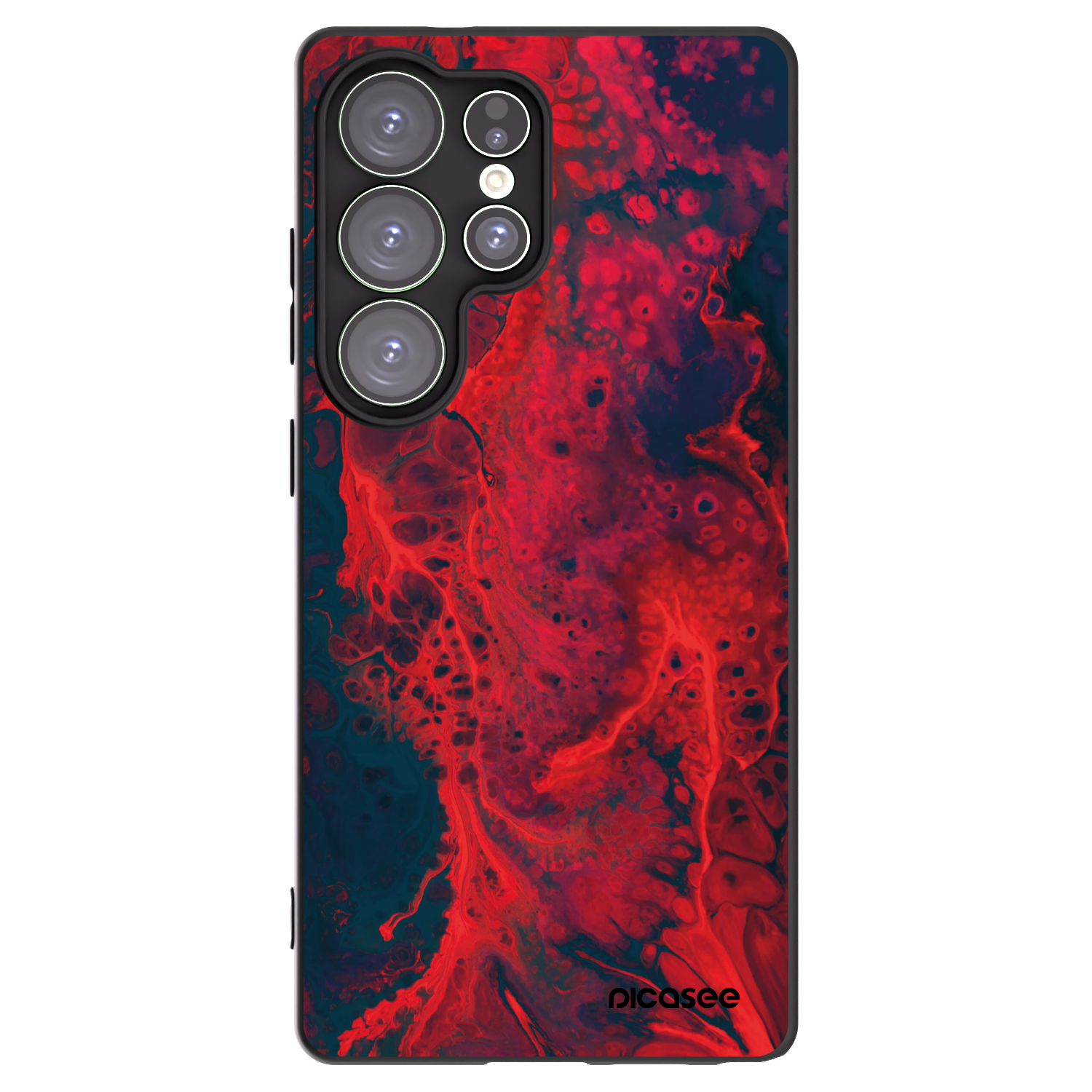 Picasee Μαύρη θήκη σιλικόνης για Samsung Galaxy S25 Ultra 5G - Organic red