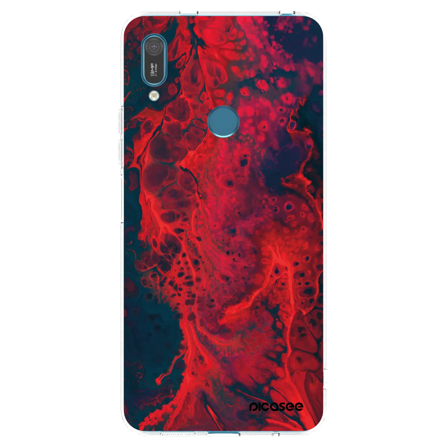 Picasee διαφανής θήκη σιλικόνης Huawei Y7 2019 - Organic red