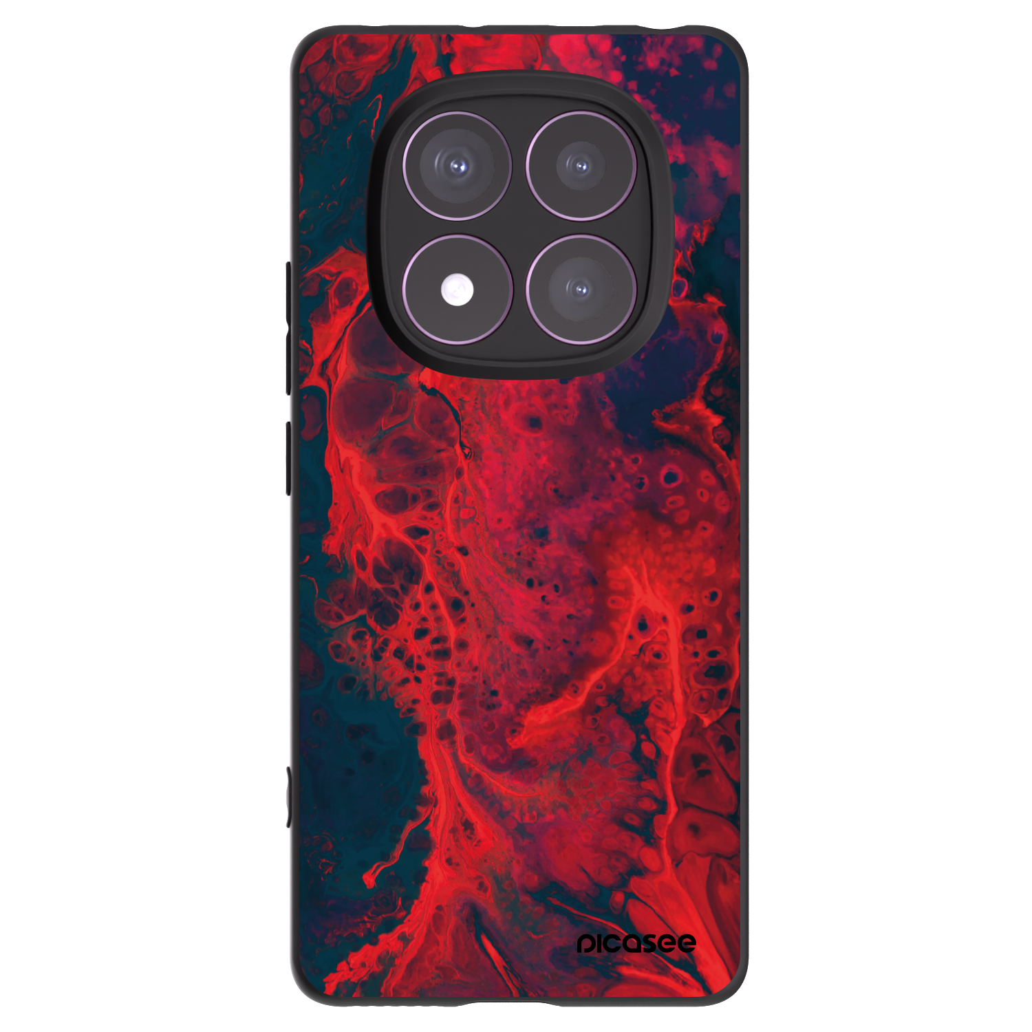 Picasee Μαύρη θήκη σιλικόνης για Xiaomi Redmi Note 14 Pro 4G - Organic red