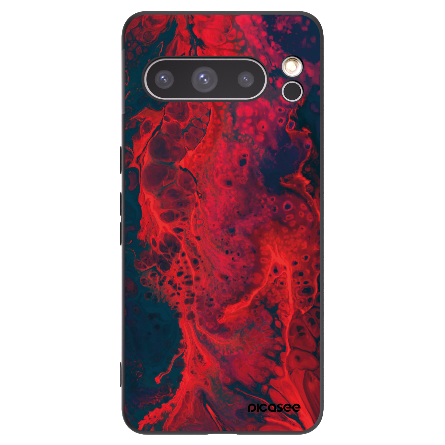 Picasee Μαύρη θήκη σιλικόνης για Google Pixel 8 Pro - Organic red