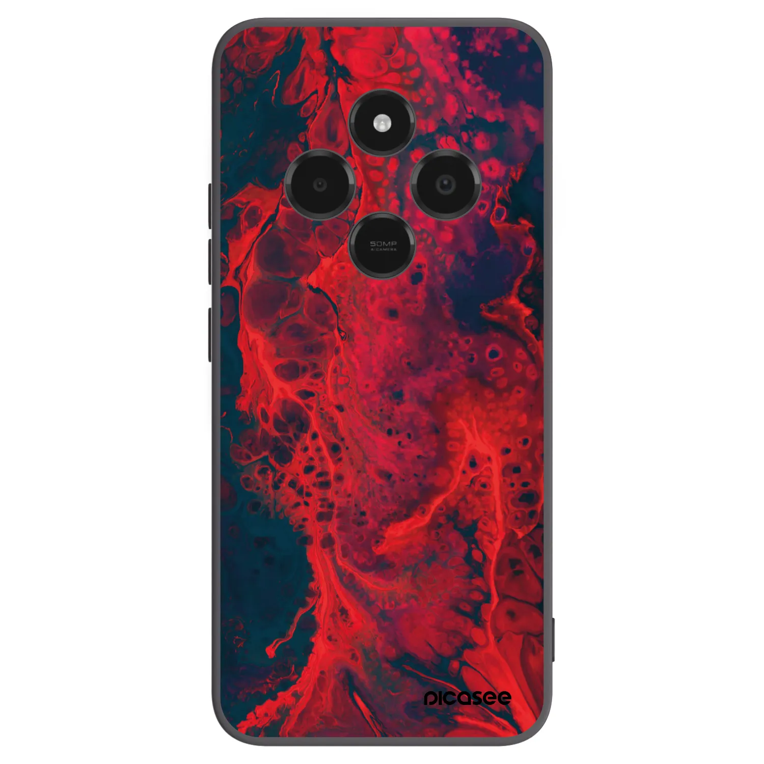 Picasee Μαύρη θήκη σιλικόνης για Xiaomi Poco C75 - Organic red