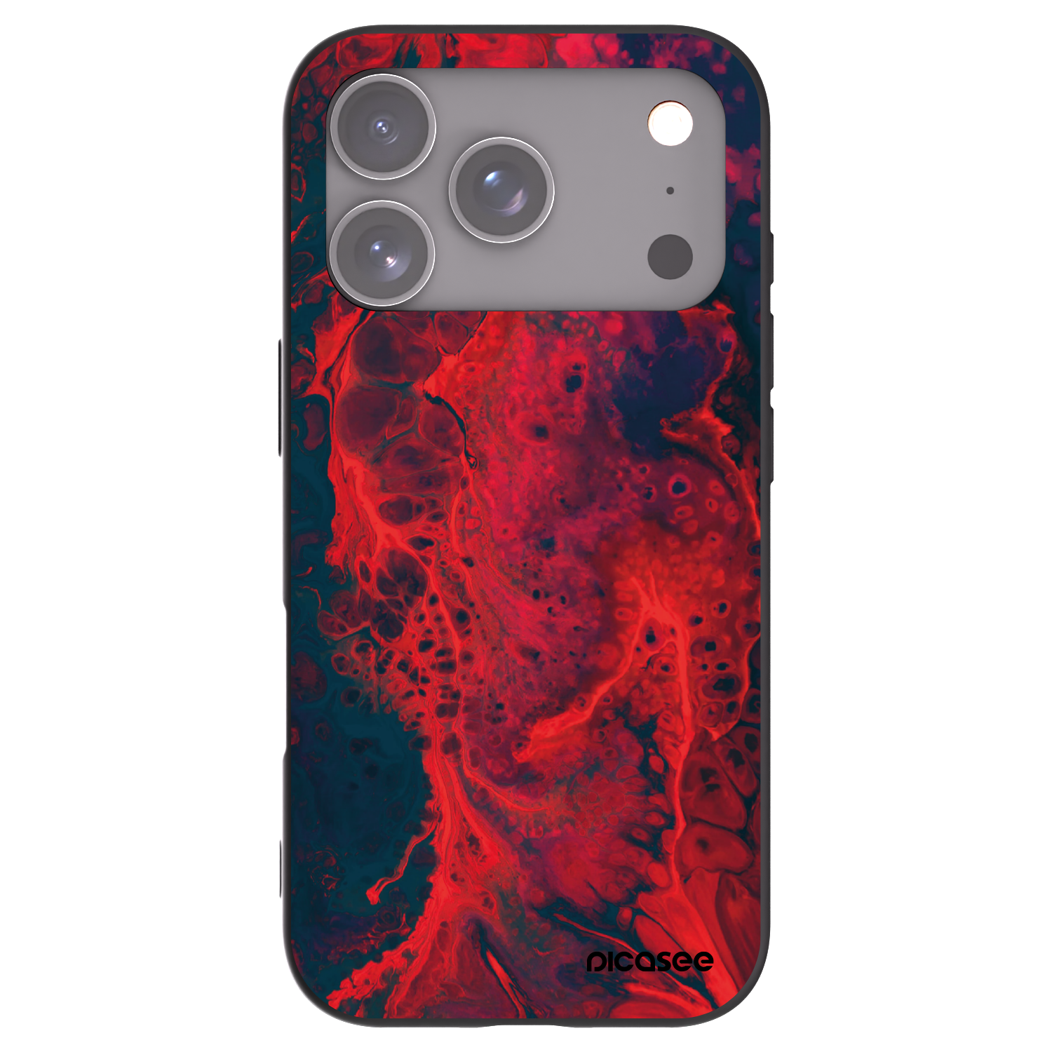 Picasee Μαύρη θήκη σιλικόνης για Apple iPhone 17 Pro - Organic red