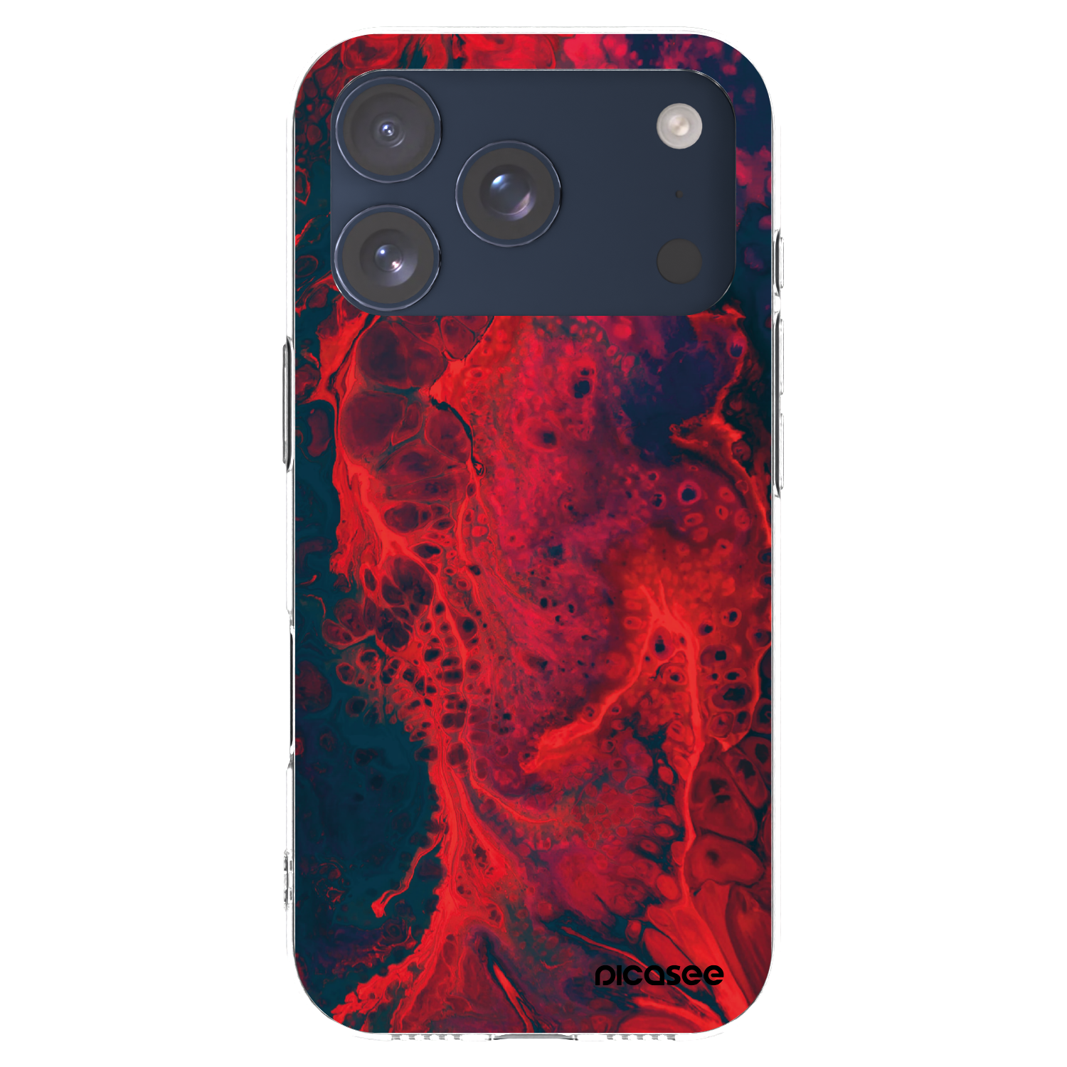 Picasee διαφανής θήκη σιλικόνης Apple iPhone 17 Pro - Organic red