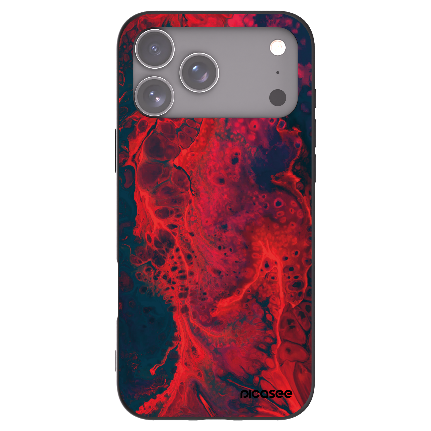 Picasee Μαύρη θήκη σιλικόνης για Apple iPhone 17 Pro Max - Organic red