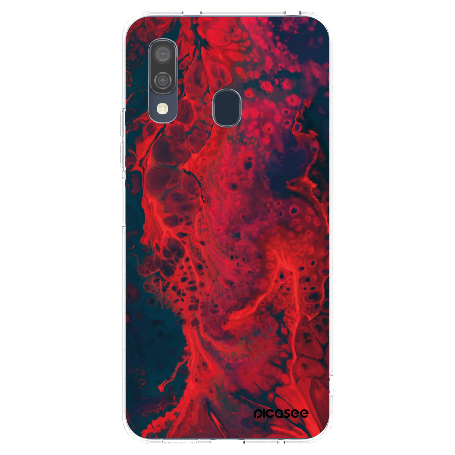 Picasee διαφανής θήκη σιλικόνης Samsung Galaxy A40 A405F - Organic red