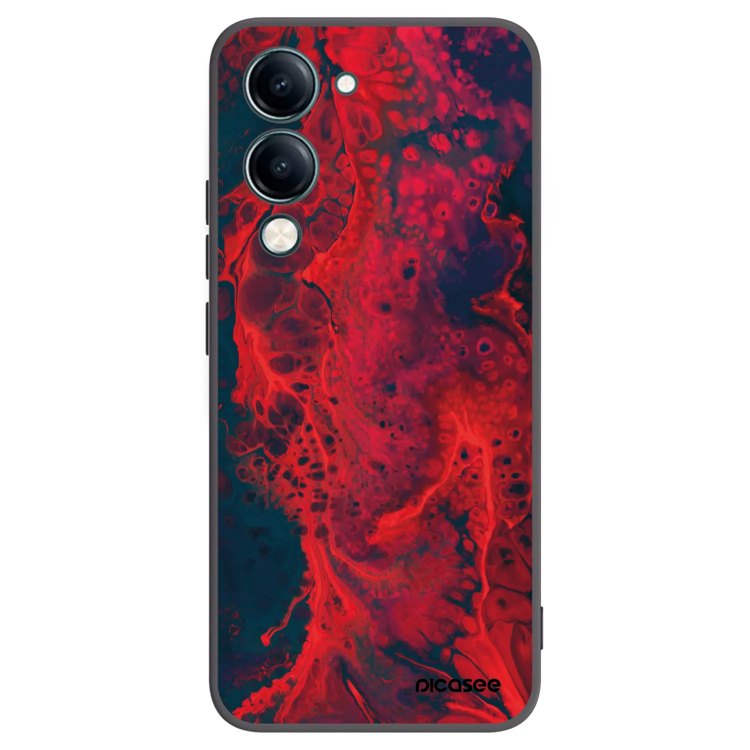 Picasee Μαύρη θήκη σιλικόνης για Vivo Y29s 5G - Organic red