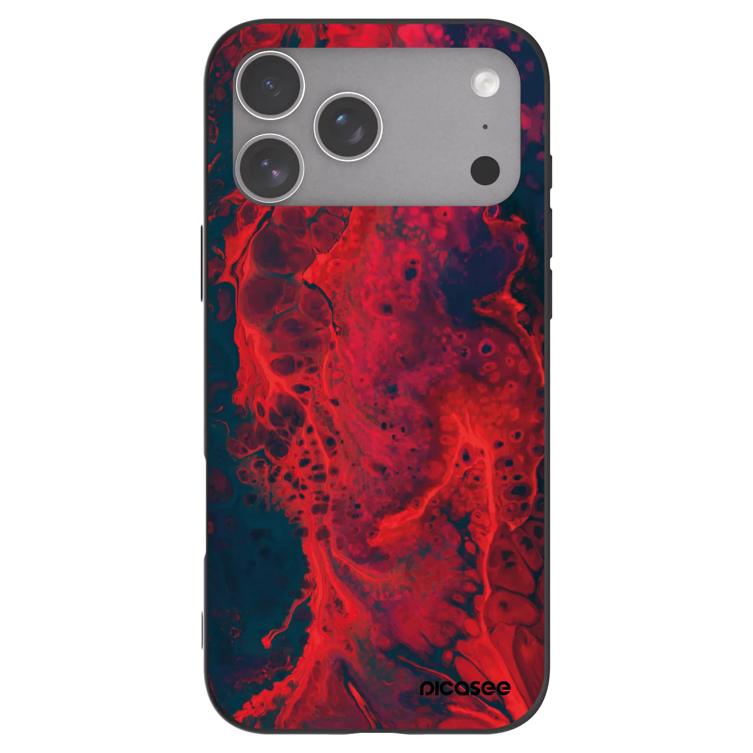 Picasee Μαύρη θήκη σιλικόνης για Apple iPhone 18 Pro Max - Organic red