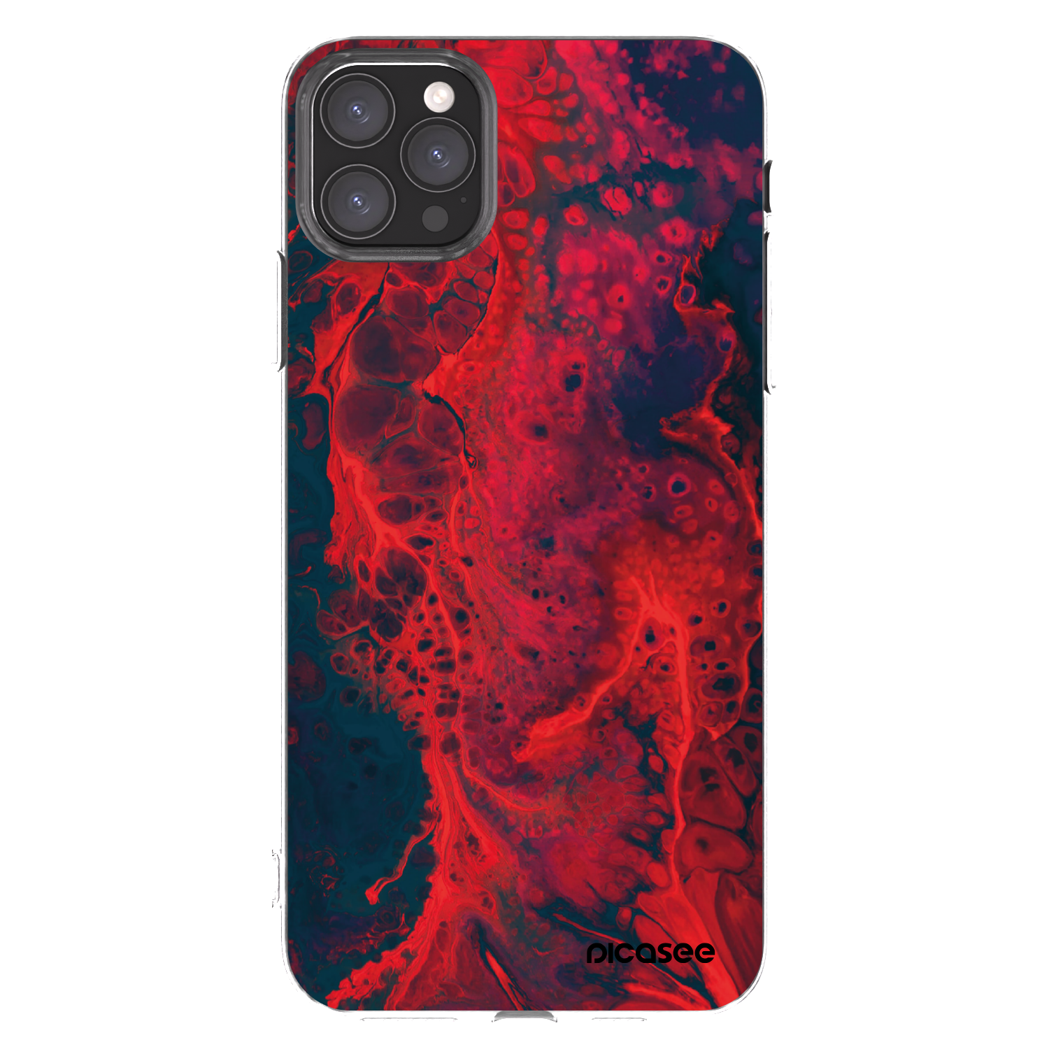 Picasee διαφανής θήκη σιλικόνης Apple iPhone 11 Pro Max - Organic red