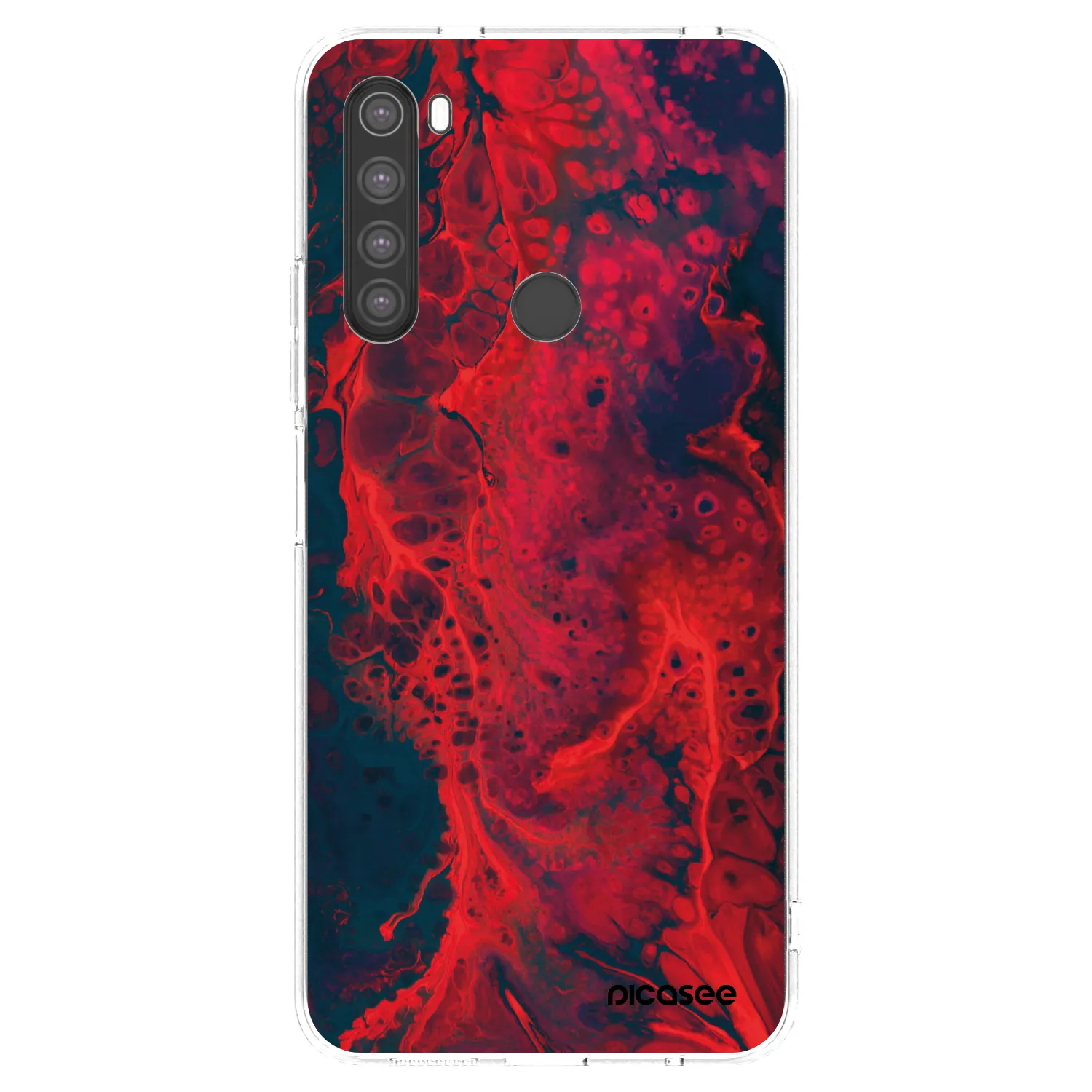 Picasee διαφανής θήκη σιλικόνης Xiaomi Redmi Note 8 - Organic red