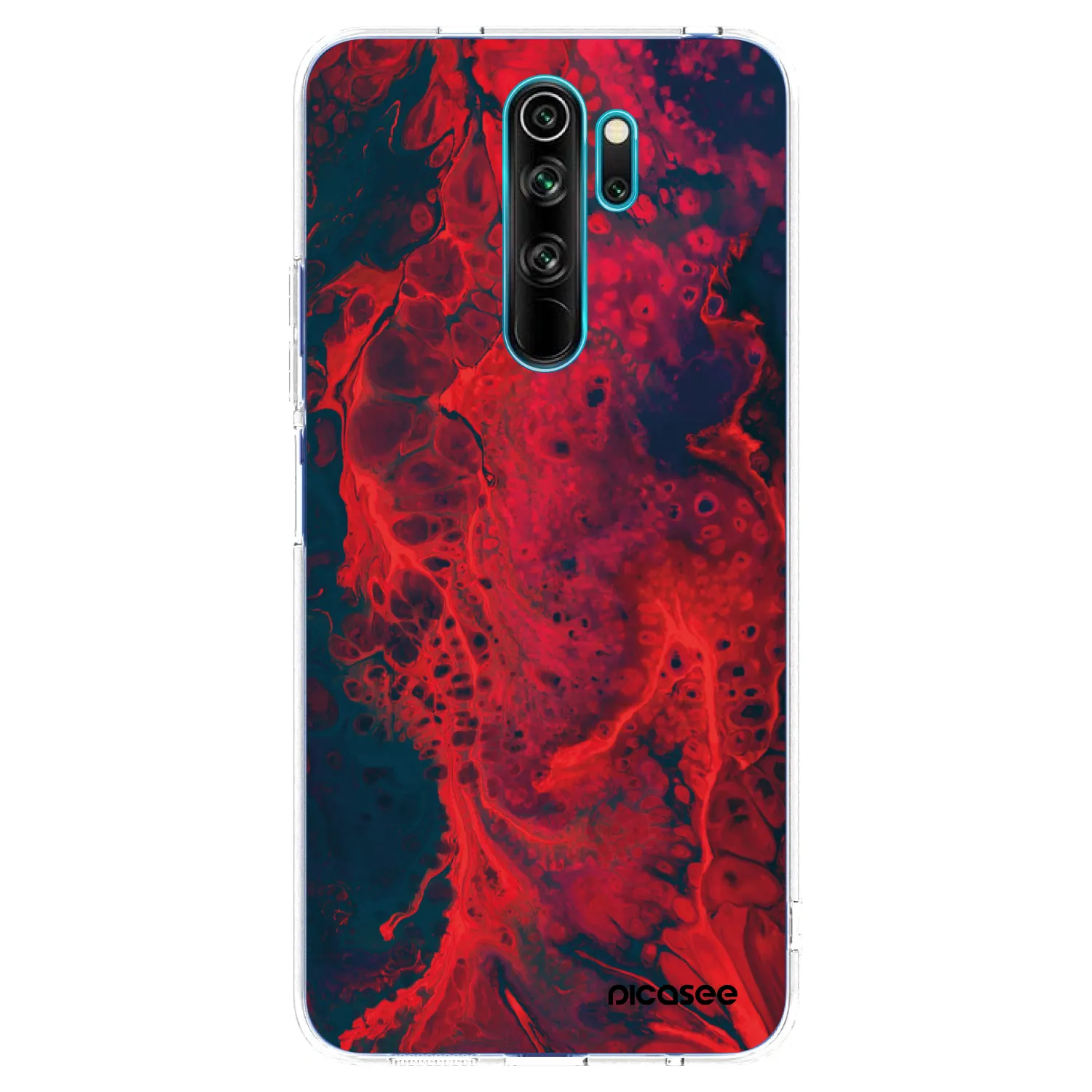 Picasee διαφανής θήκη σιλικόνης Xiaomi Redmi Note 8 Pro - Organic red