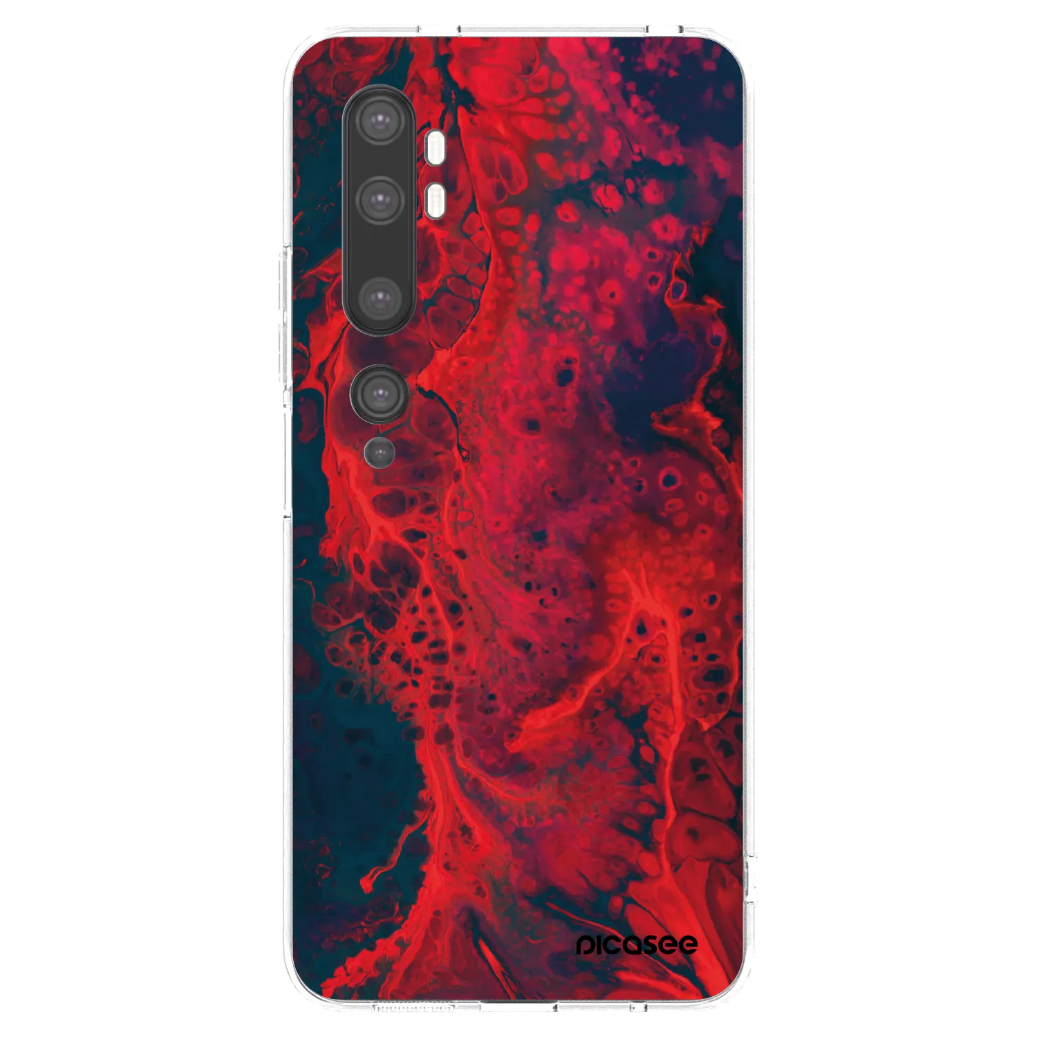 Picasee διαφανής θήκη σιλικόνης Xiaomi Mi Note 10 (Pro) - Organic red